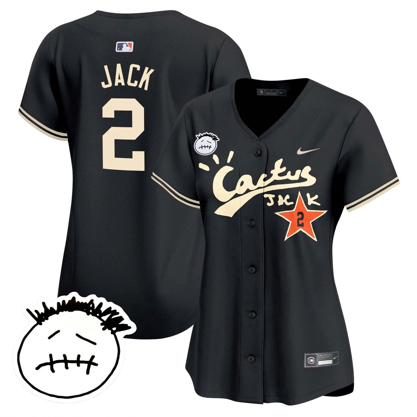 Camisa MLB Women’s Houston Cactus Jack Patch Vapor Premier Limited Jersey V4 – Stitched