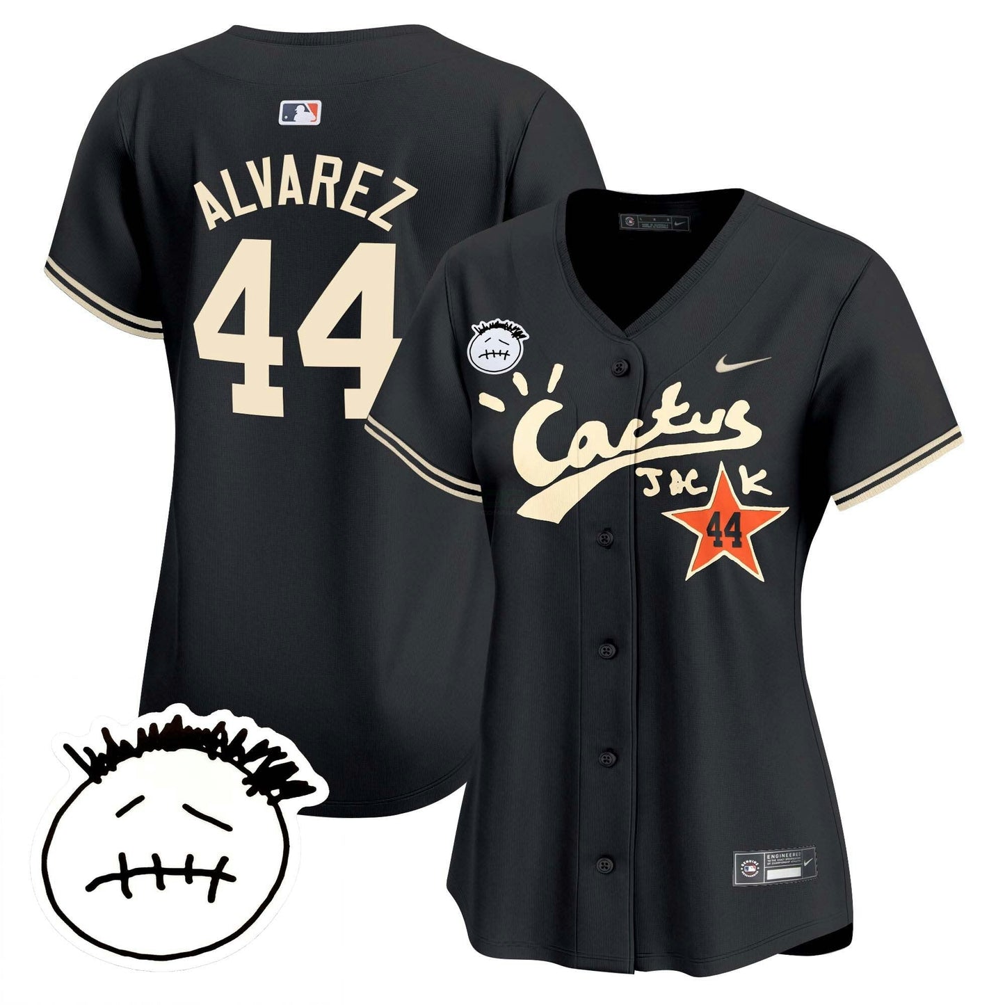 Camisa MLB Women’s Houston Cactus Jack Patch Vapor Premier Limited Jersey V4 – Stitched