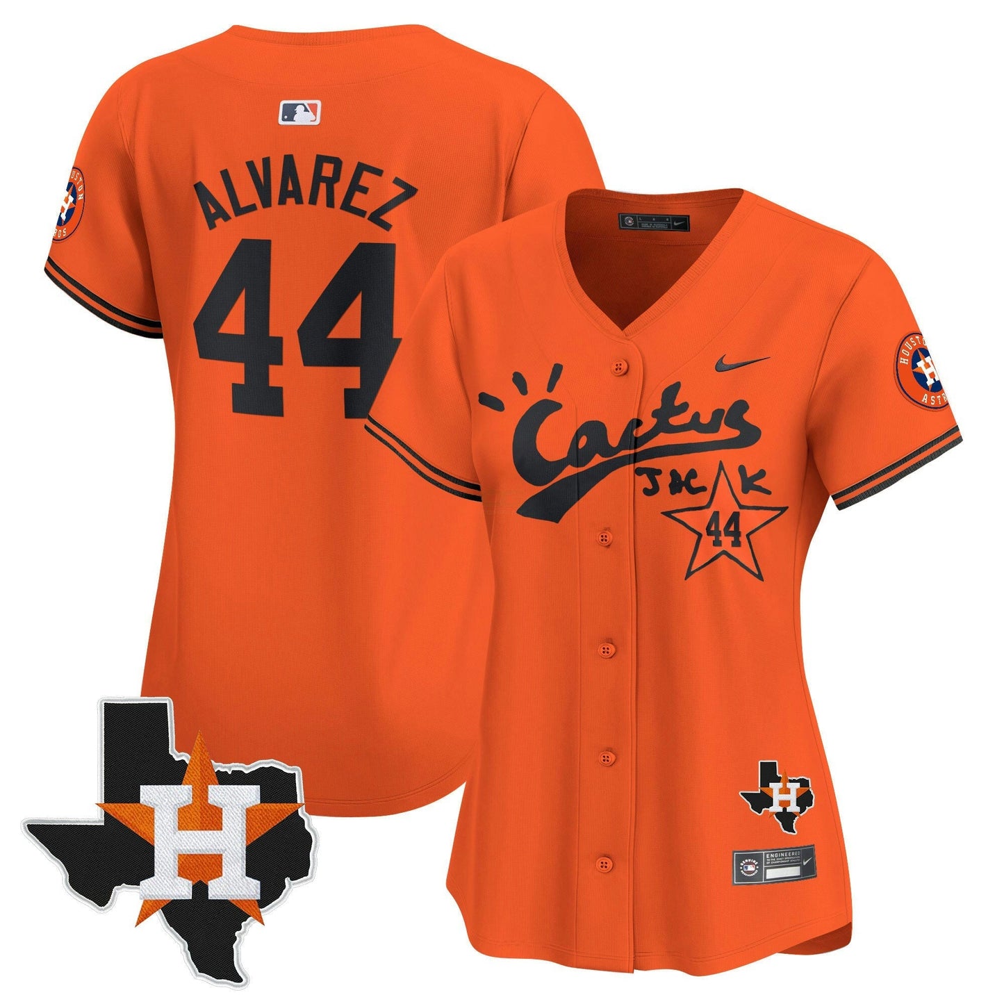 Camisa MLB Women’s Houston Cactus Jack Patch Vapor Premier Limited Jersey V7 – Stitched