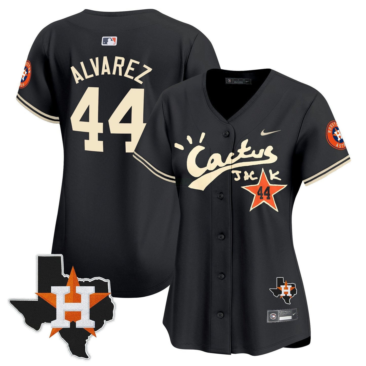 Camisa MLB Women’s Houston Cactus Jack Patch Vapor Premier Limited Jersey V7 – Stitched