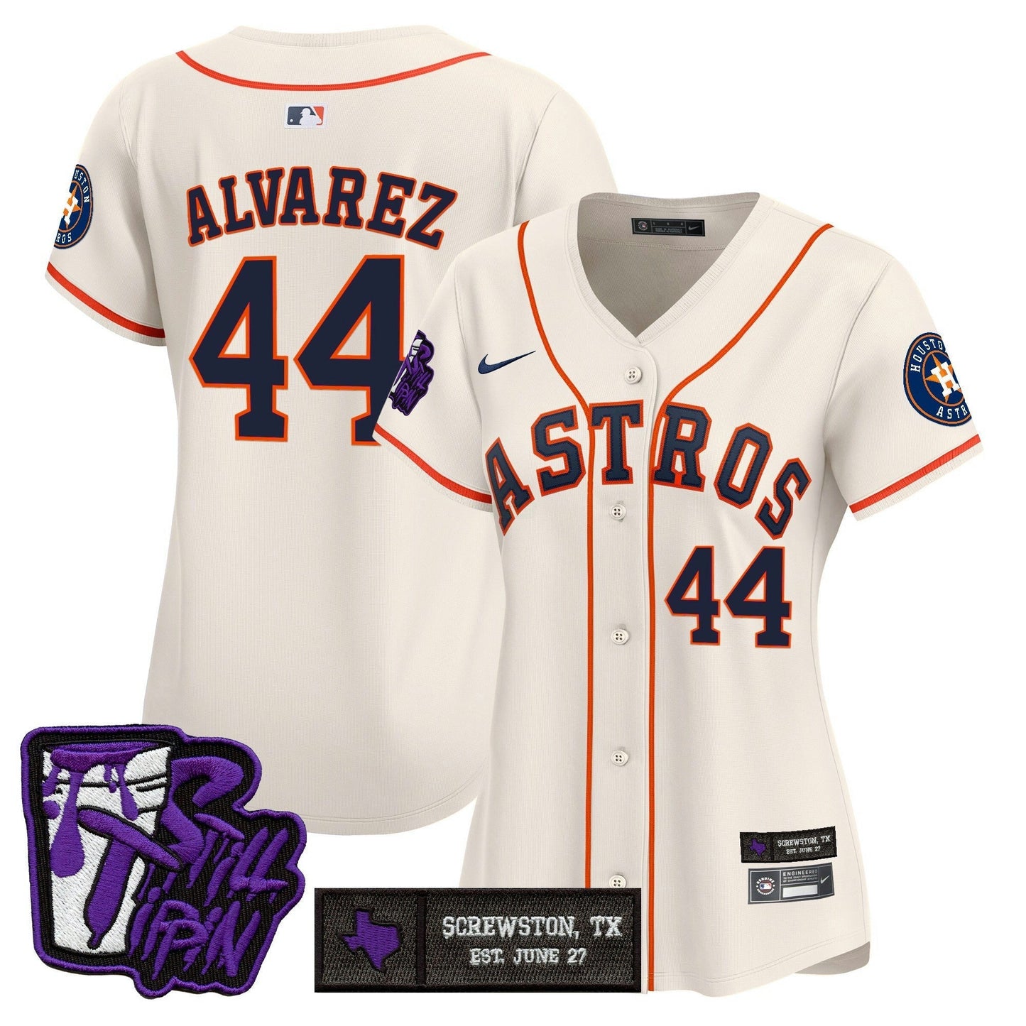 Camisa MLB Women’s Houston DJ Screw Still Tippin Purple Patch Vapor Premier Limited Jersey