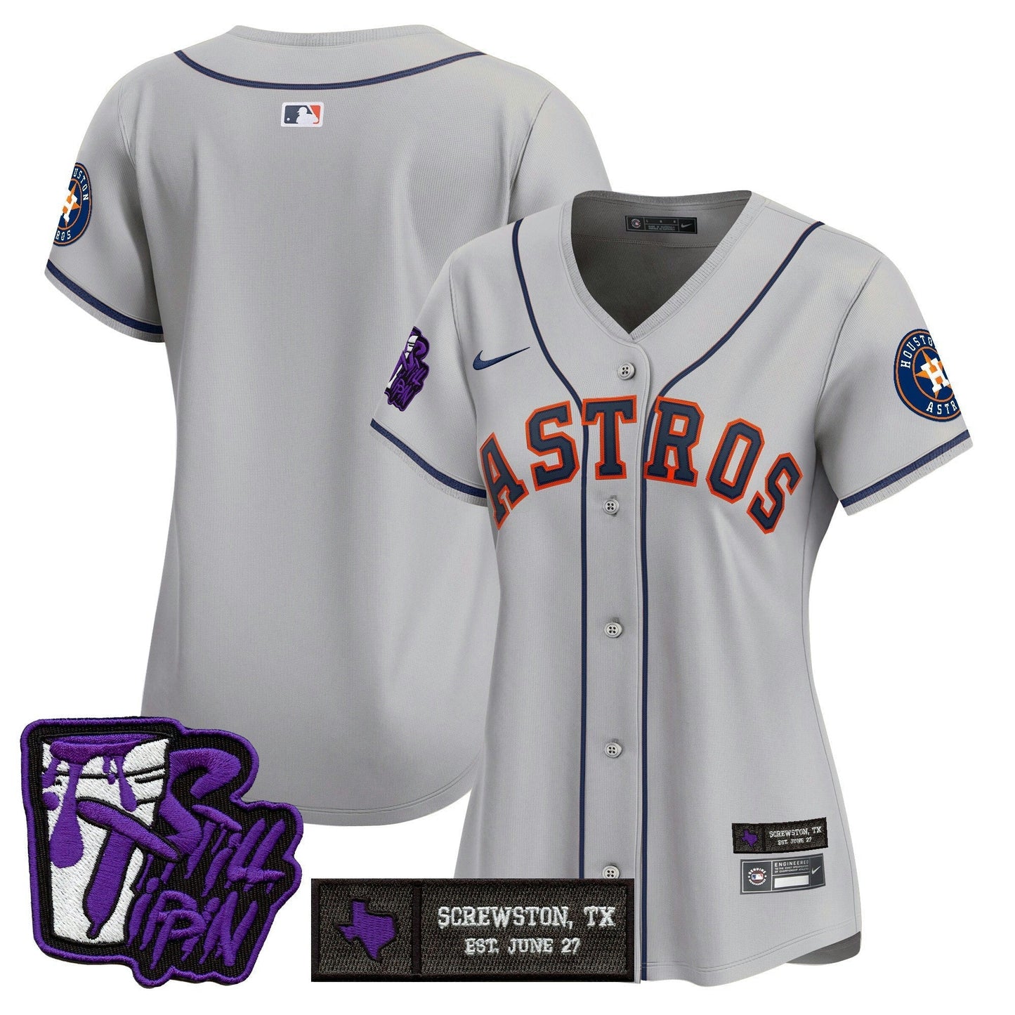 Camisa MLB Women’s Houston DJ Screw Still Tippin Purple Patch Vapor Premier Limited Jersey