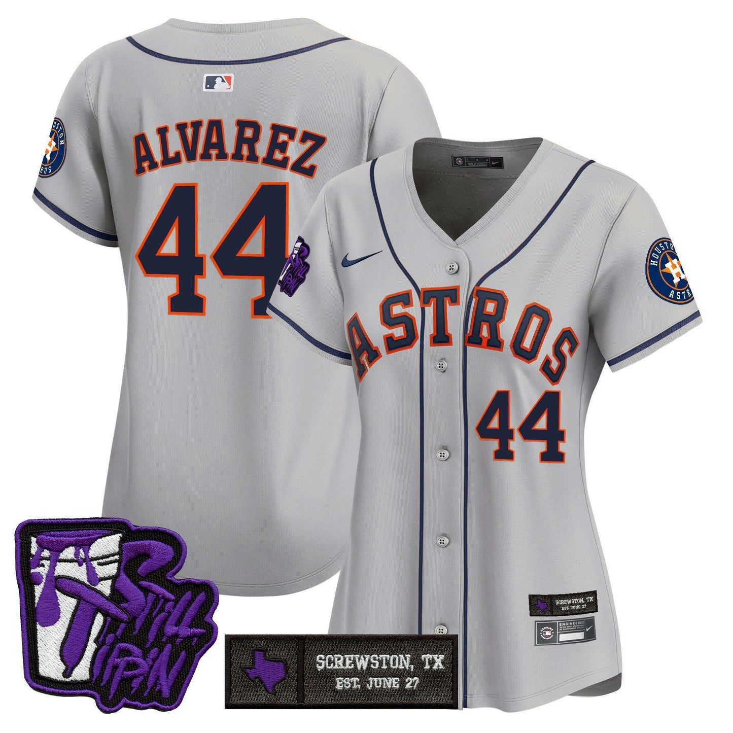 Camisa MLB Women’s Houston DJ Screw Still Tippin Purple Patch Vapor Premier Limited Jersey