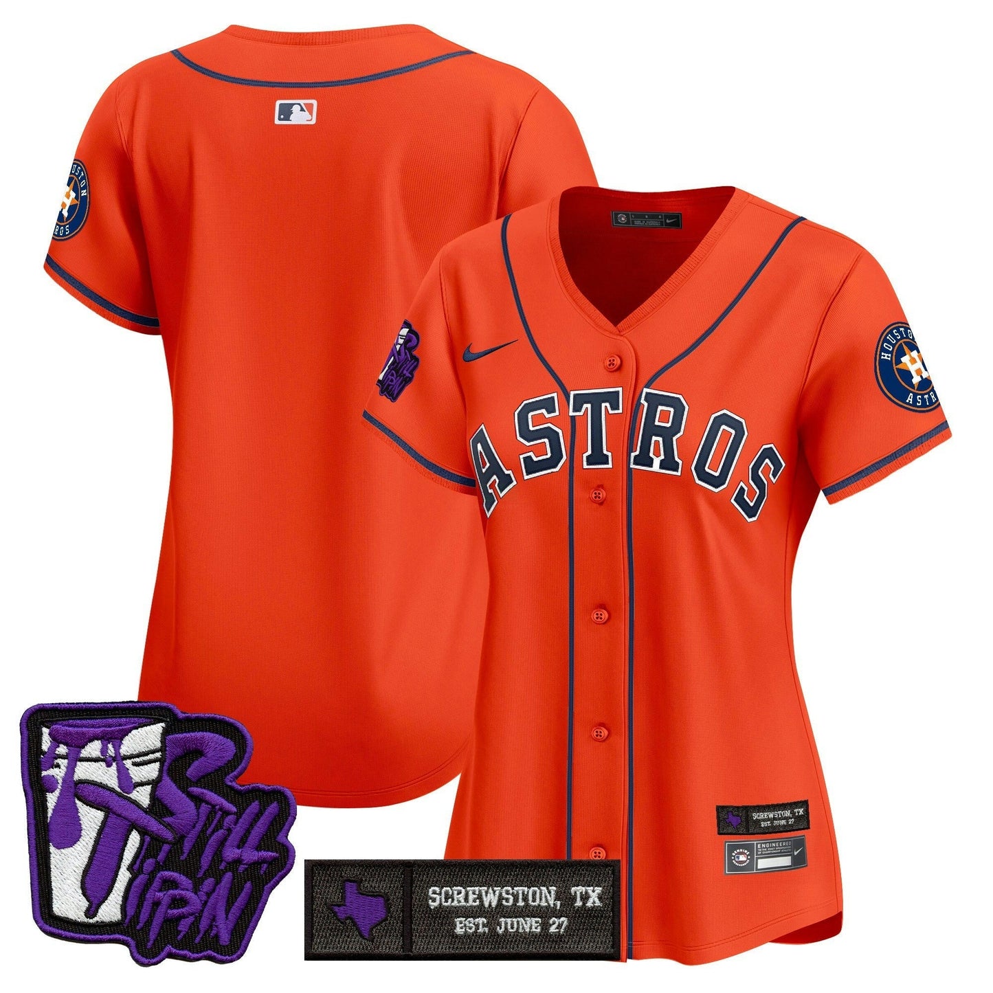 Camisa MLB Women’s Houston DJ Screw Still Tippin Purple Patch Vapor Premier Limited Jersey