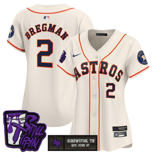 Camisa MLB Women’s Houston DJ Screw Still Tippin Purple Patch Vapor Premier Limited Jersey