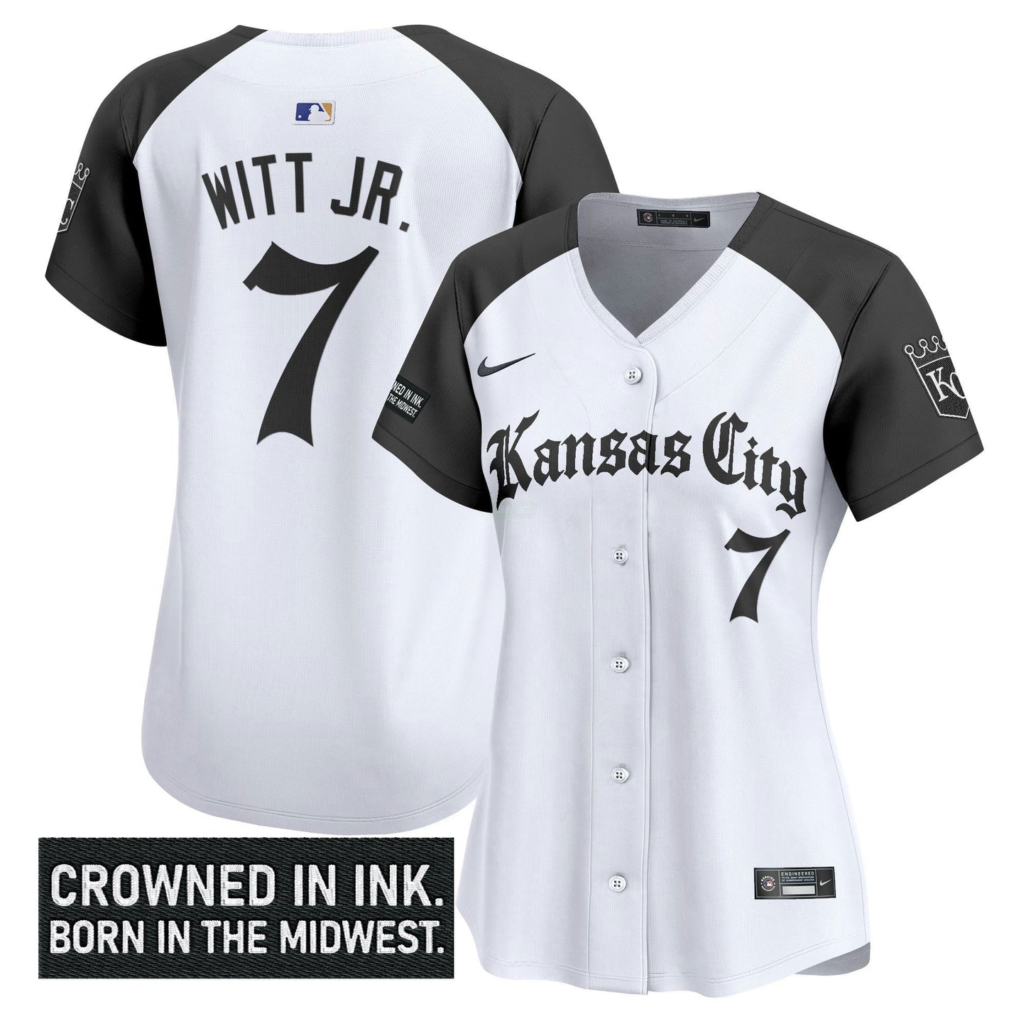 Camisa MLB Women’s Kansas City ‘Gothic Crown Edition’ Vapor Premier Limited Jersey