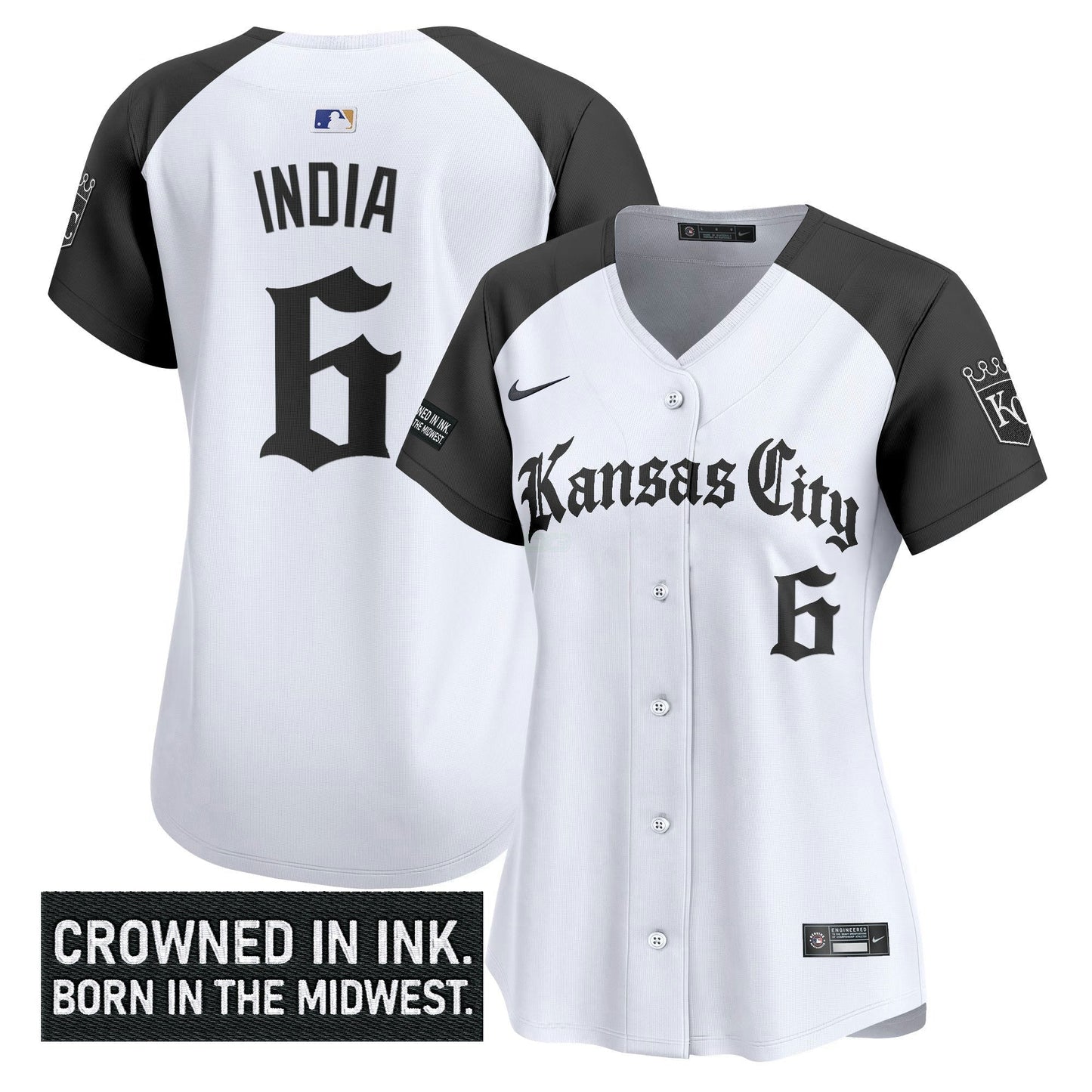 Camisa MLB Women’s Kansas City ‘Gothic Crown Edition’ Vapor Premier Limited Jersey