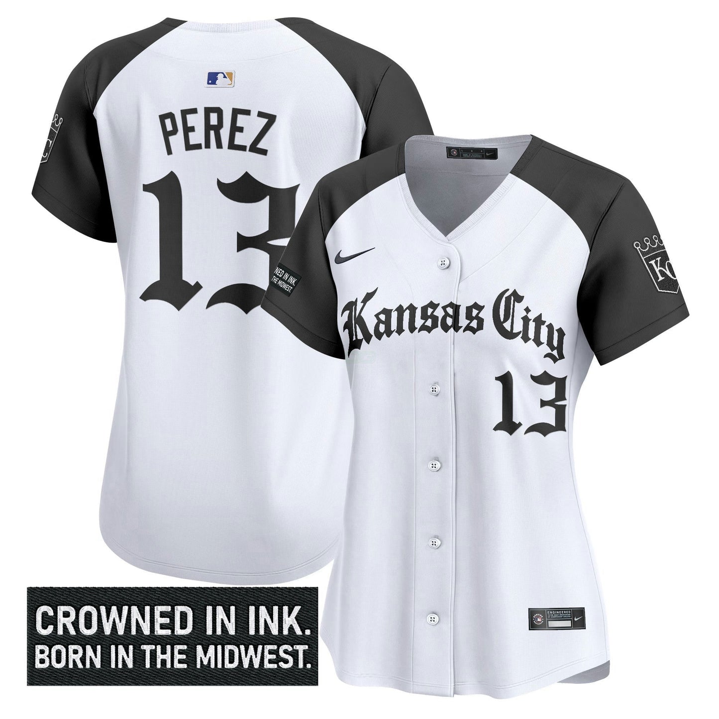 Camisa MLB Women’s Kansas City ‘Gothic Crown Edition’ Vapor Premier Limited Jersey