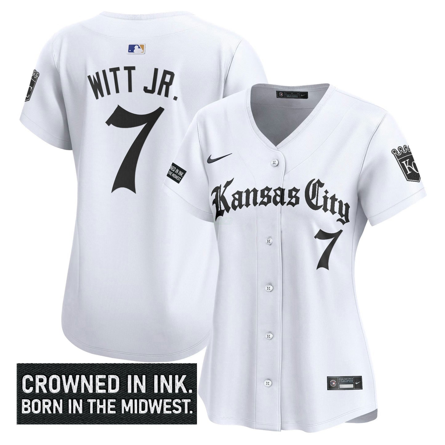 Camisa MLB Women’s Kansas City ‘Gothic Crown Edition’ Vapor Premier Limited Jersey