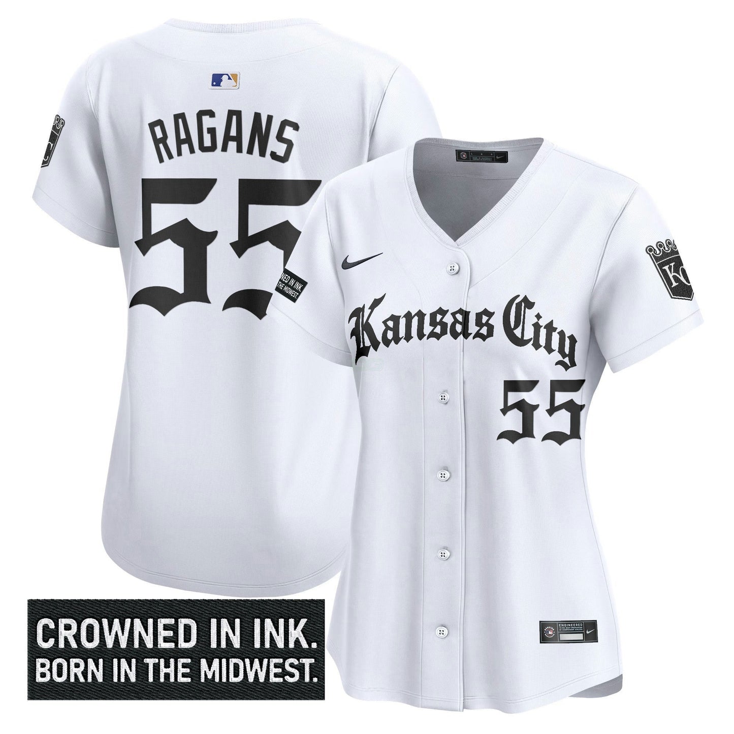 Camisa MLB Women’s Kansas City ‘Gothic Crown Edition’ Vapor Premier Limited Jersey