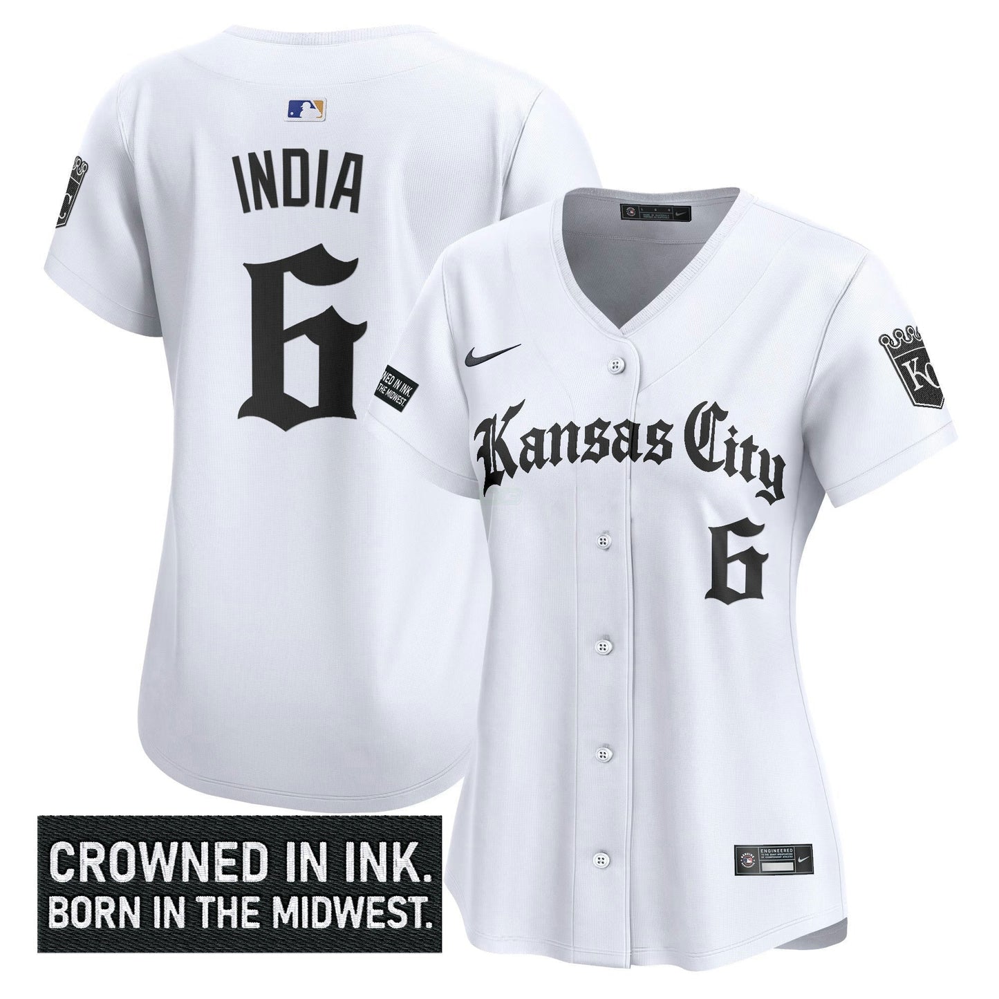 Camisa MLB Women’s Kansas City ‘Gothic Crown Edition’ Vapor Premier Limited Jersey