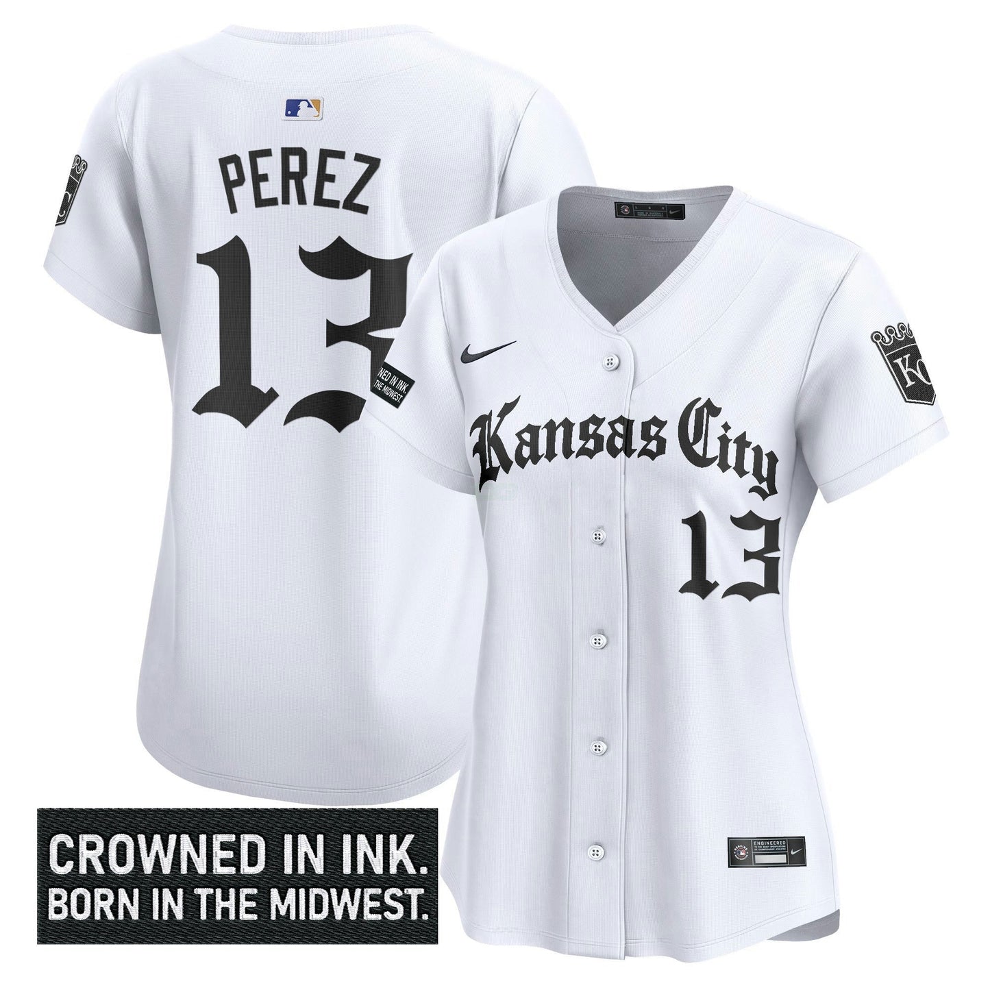 Camisa MLB Women’s Kansas City ‘Gothic Crown Edition’ Vapor Premier Limited Jersey
