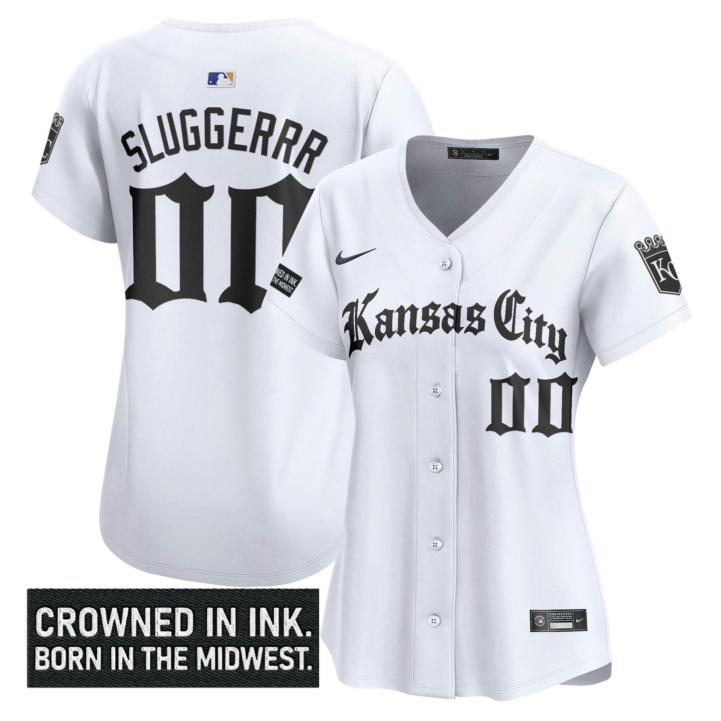 Camisa MLB Women’s Kansas City ‘Gothic Crown Edition’ Vapor Premier Limited Jersey