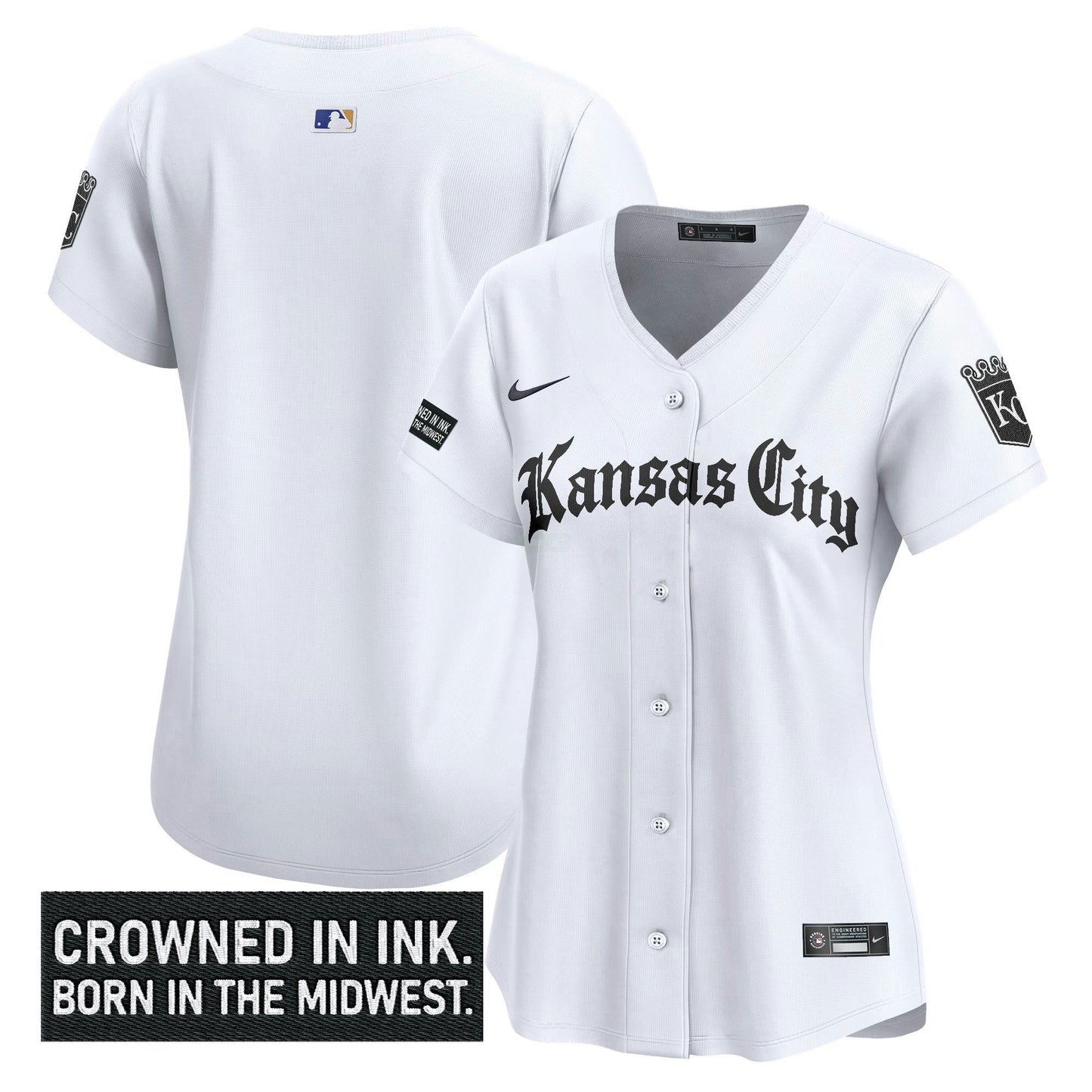 Camisa MLB Women’s Kansas City ‘Gothic Crown Edition’ Vapor Premier Limited Jersey