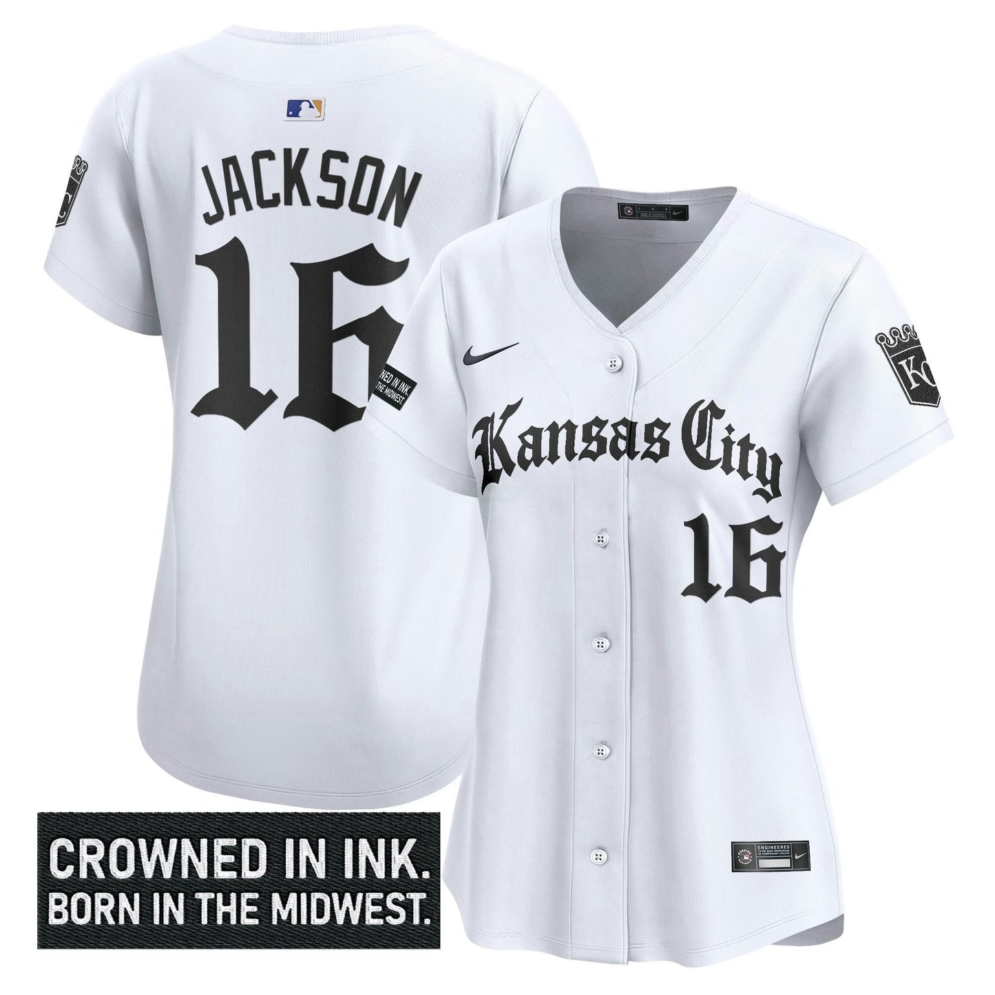 Camisa MLB Women’s Kansas City ‘Gothic Crown Edition’ Vapor Premier Limited Jersey