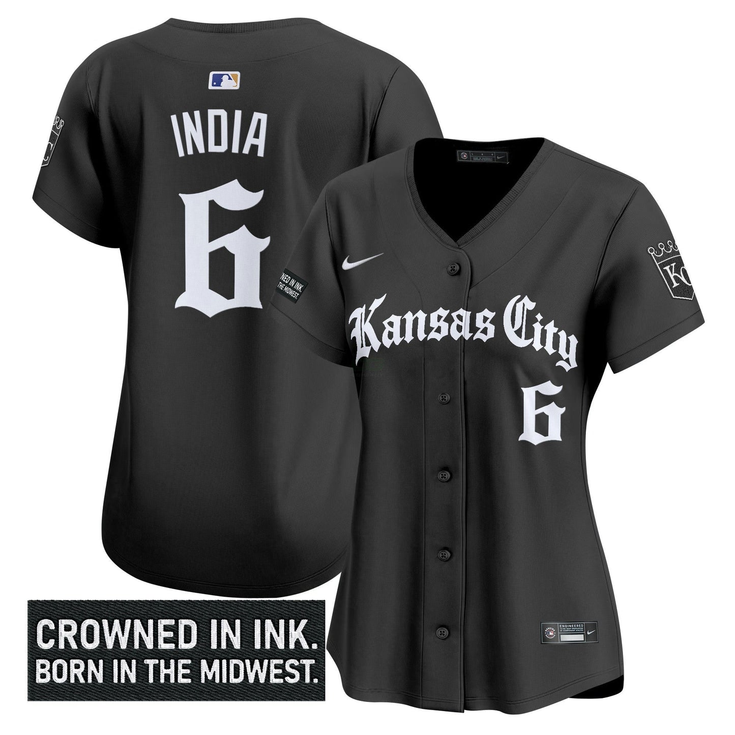Camisa MLB Women’s Kansas City ‘Gothic Crown Edition’ Vapor Premier Limited Jersey