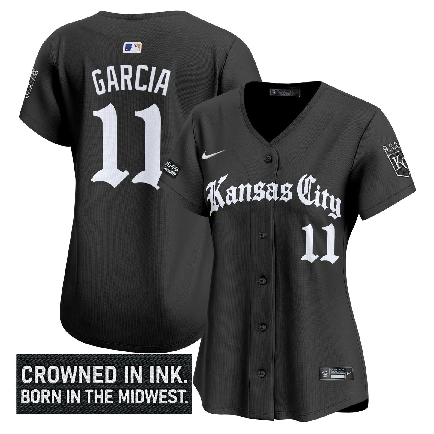 Camisa MLB Women’s Kansas City ‘Gothic Crown Edition’ Vapor Premier Limited Jersey
