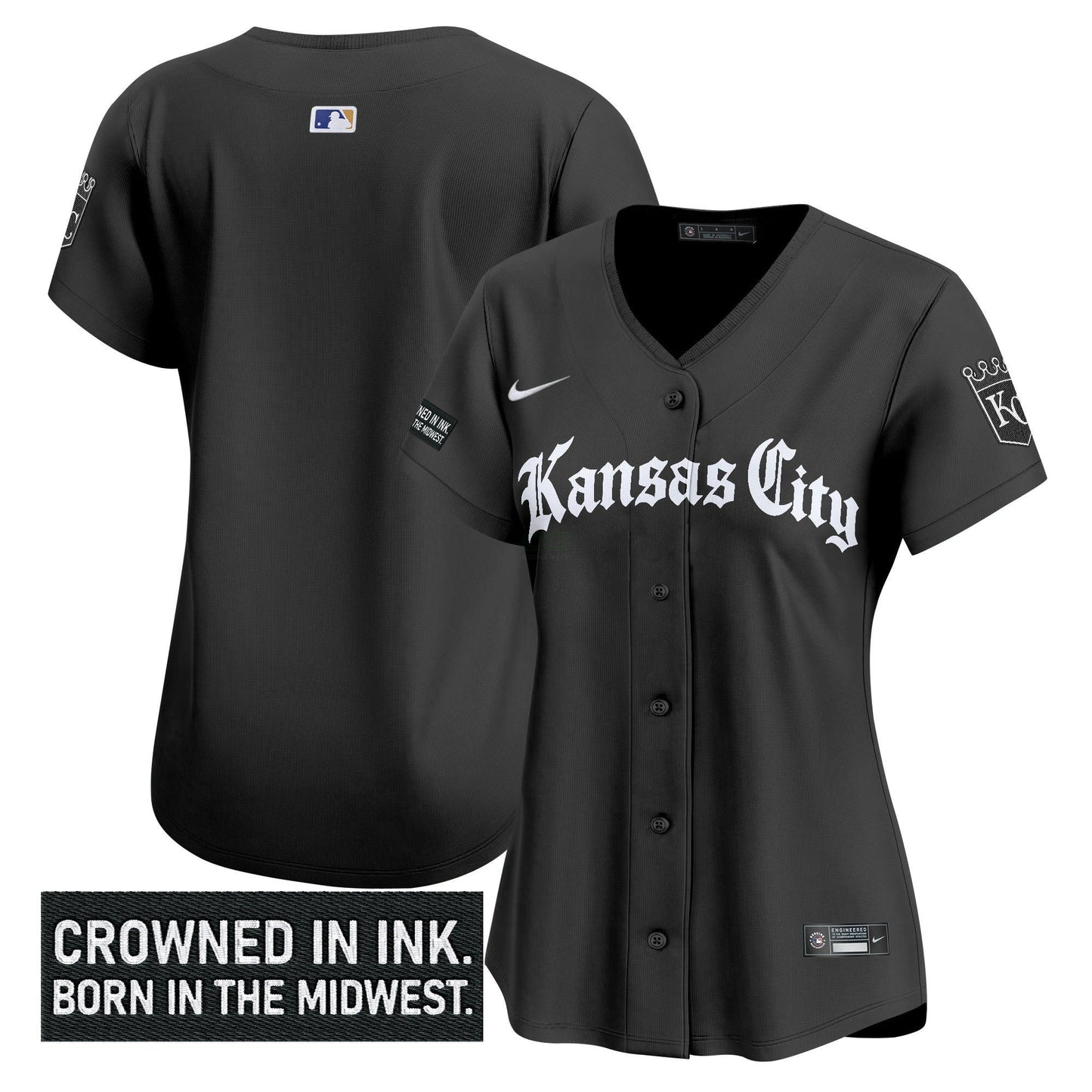 Camisa MLB Women’s Kansas City ‘Gothic Crown Edition’ Vapor Premier Limited Jersey