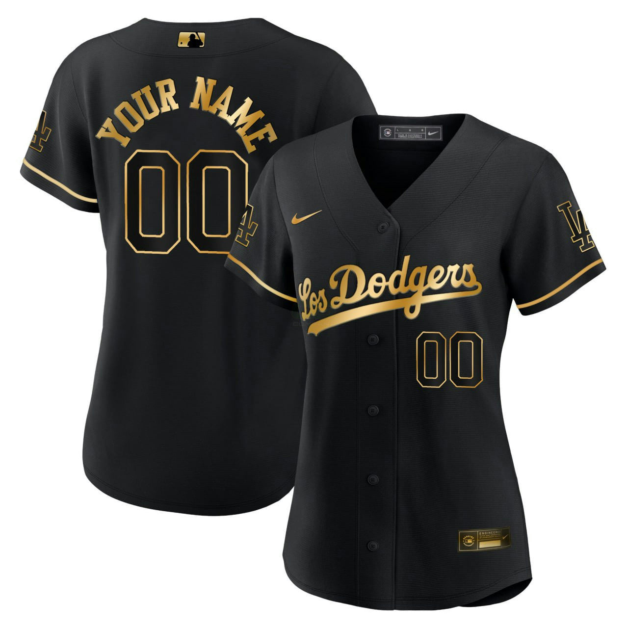Camisa MLB Women’s Los Angeles Preta Dourada Jersey