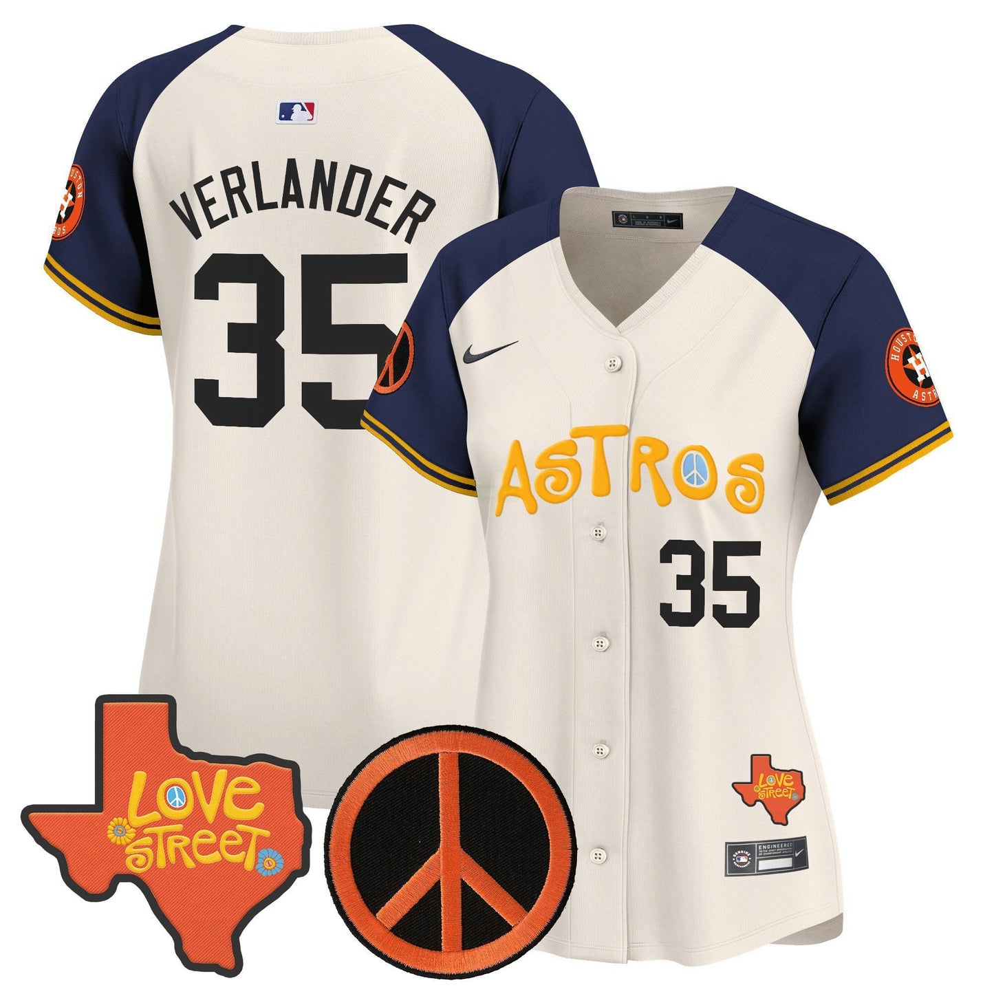 Camisa MLB Women’s Love Street & Peace Sign Patch Vapor Premier Limited Jersey