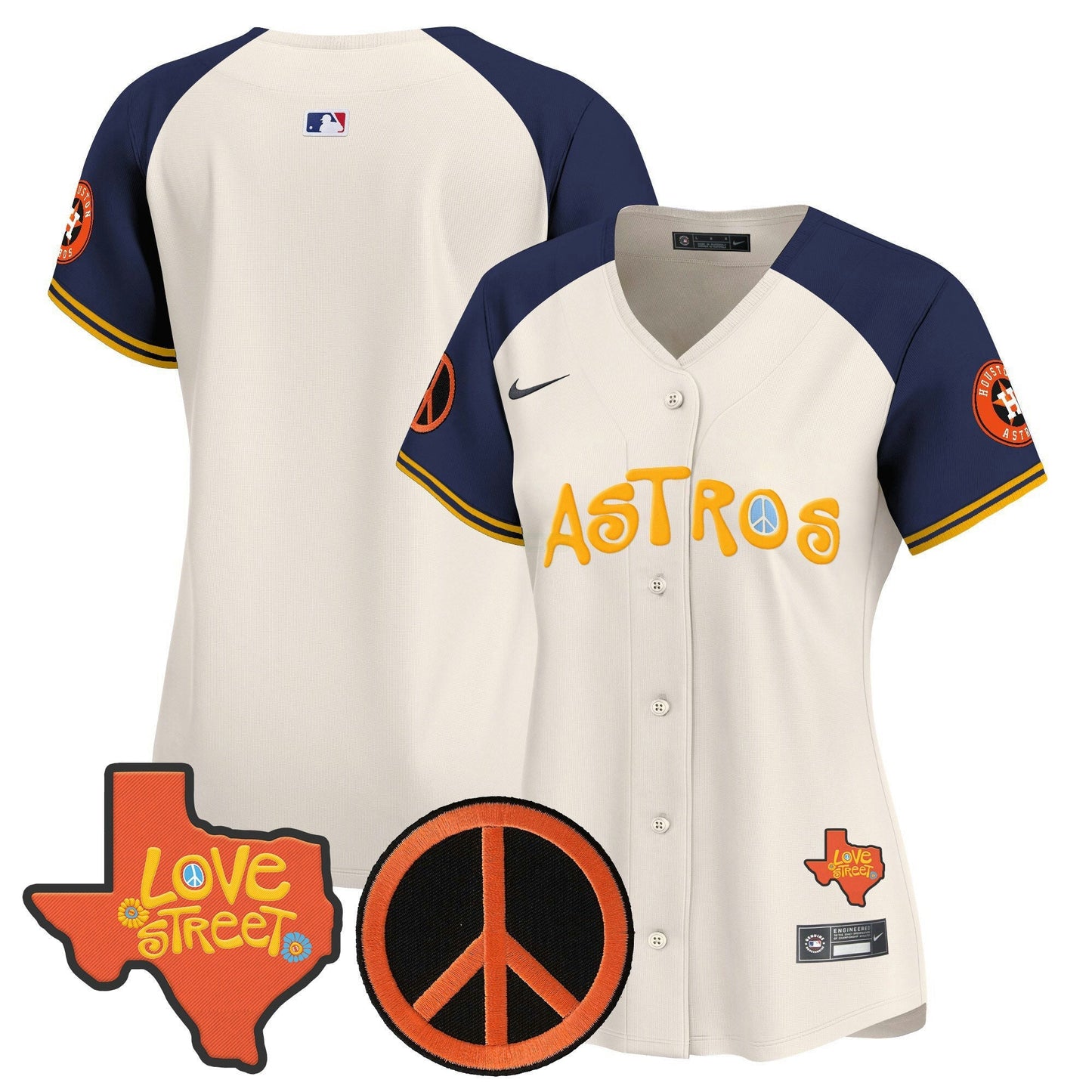 Camisa MLB Women’s Love Street & Peace Sign Patch Vapor Premier Limited Jersey