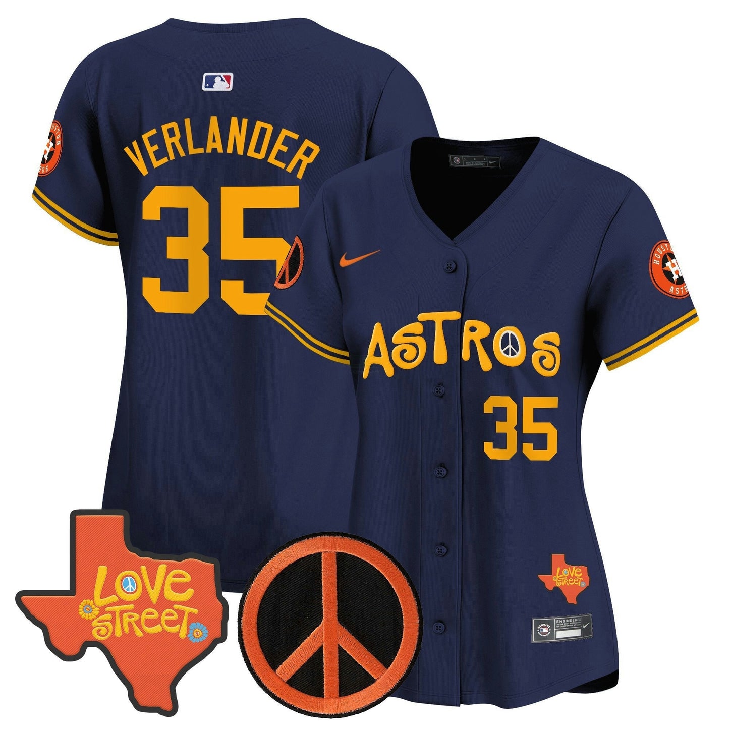 Camisa MLB Women’s Love Street & Peace Sign Patch Vapor Premier Limited Jersey