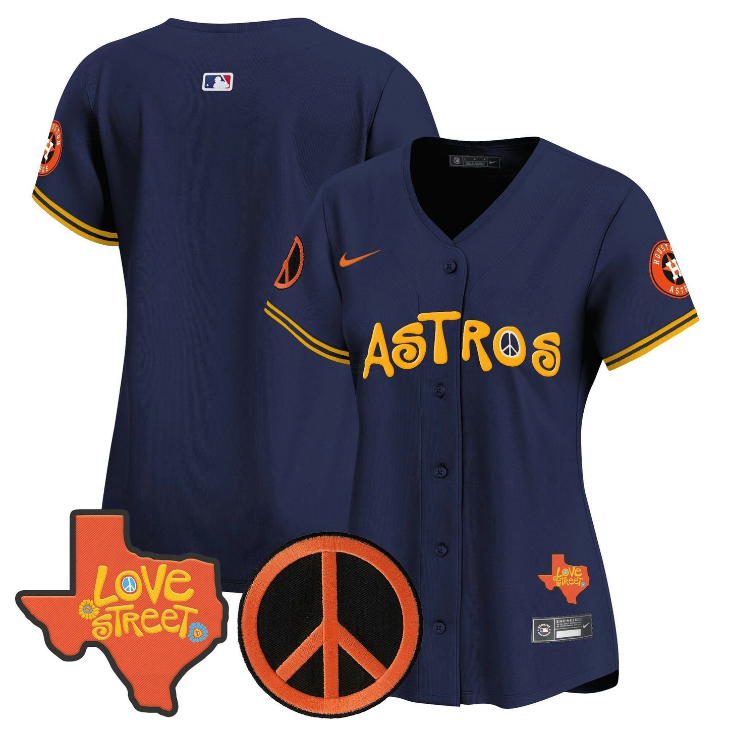 Camisa MLB Women’s Love Street & Peace Sign Patch Vapor Premier Limited Jersey