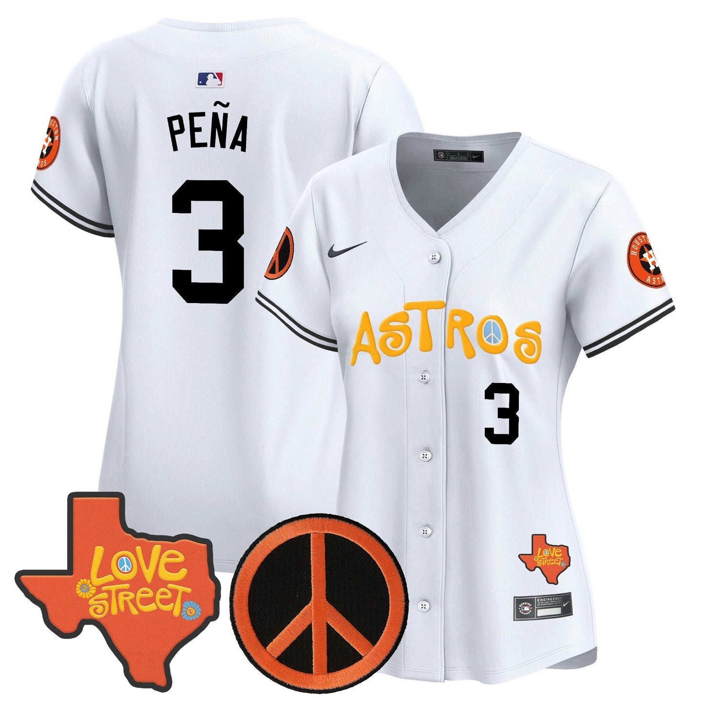 Camisa MLB Women’s Love Street & Peace Sign Patch Vapor Premier Limited Jersey