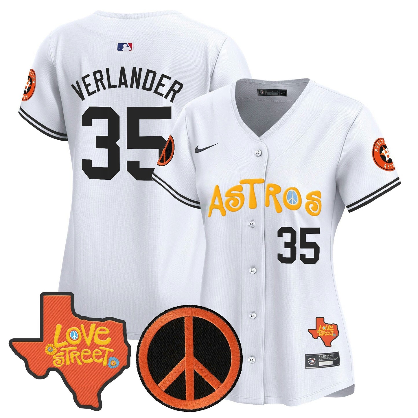 Camisa MLB Women’s Love Street & Peace Sign Patch Vapor Premier Limited Jersey