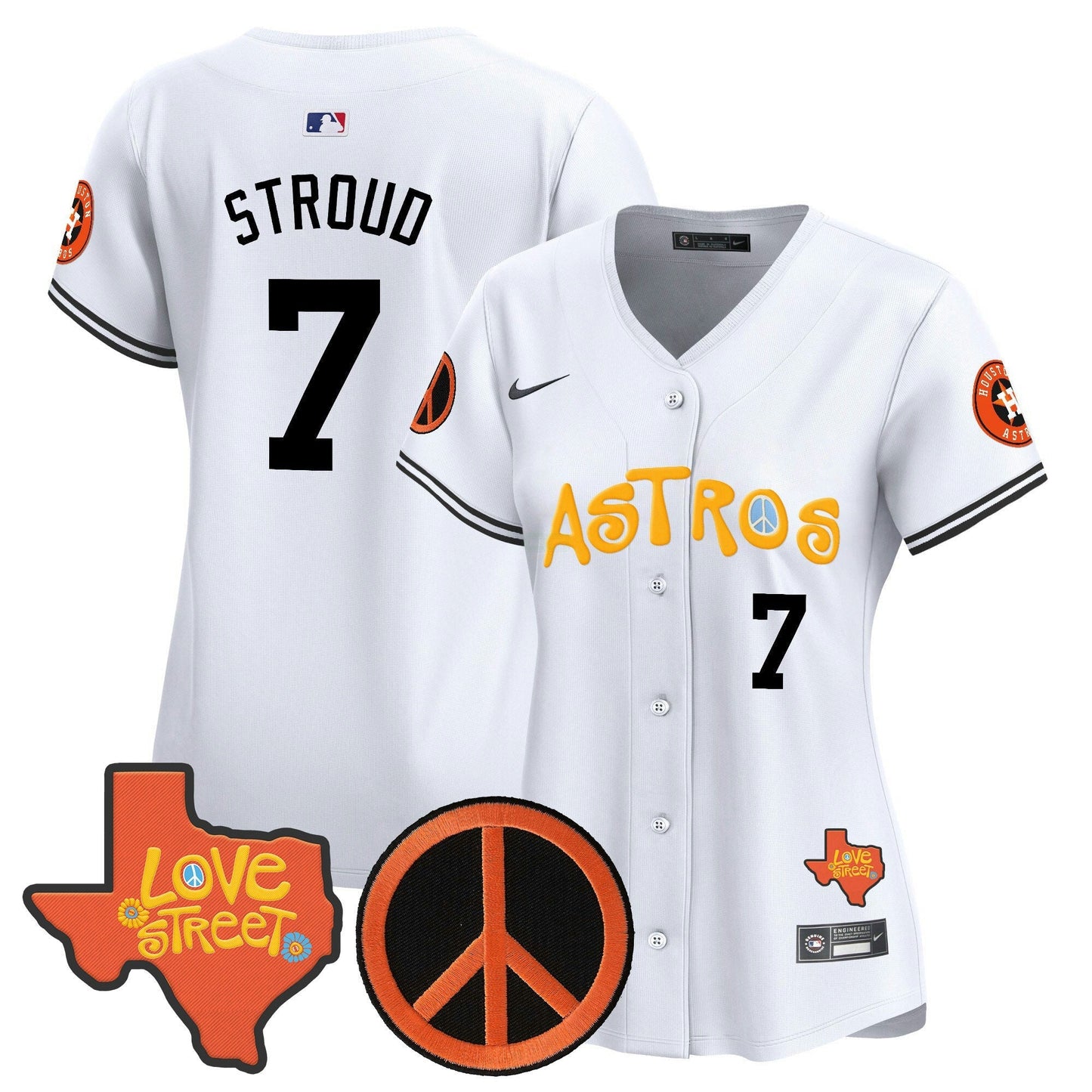 Camisa MLB Women’s Love Street & Peace Sign Patch Vapor Premier Limited Jersey