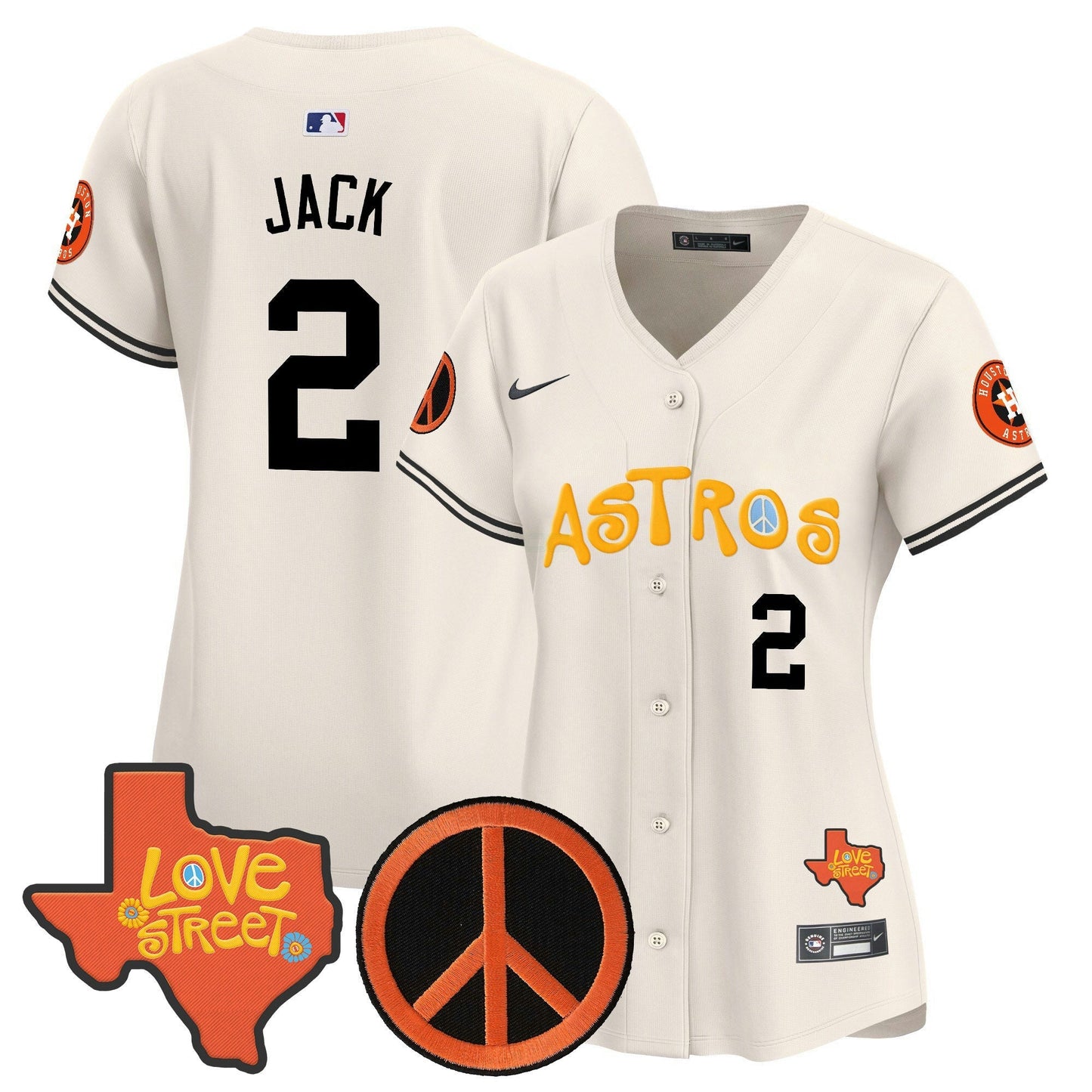 Camisa MLB Women’s Love Street & Peace Sign Patch Vapor Premier Limited Jersey