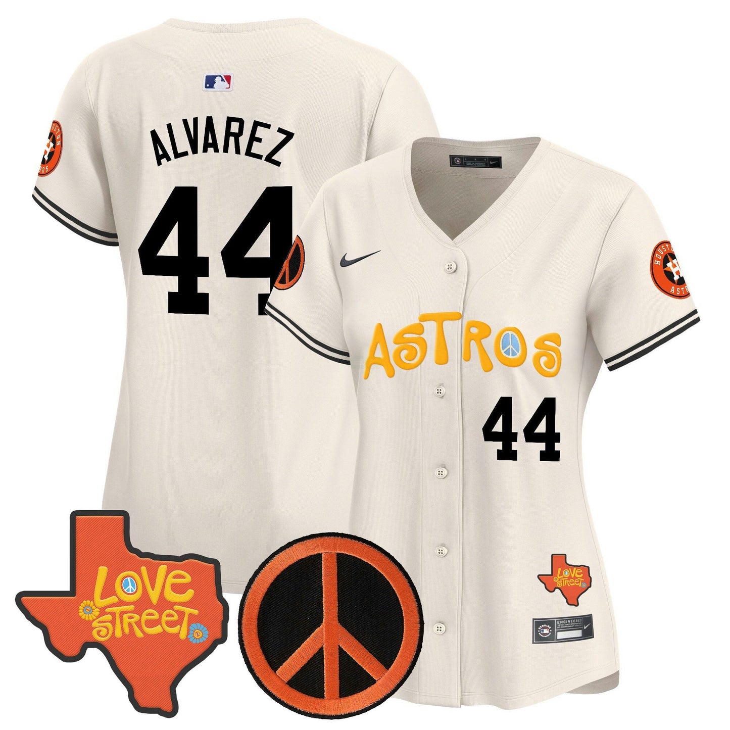 Camisa MLB Women’s Love Street & Peace Sign Patch Vapor Premier Limited Jersey