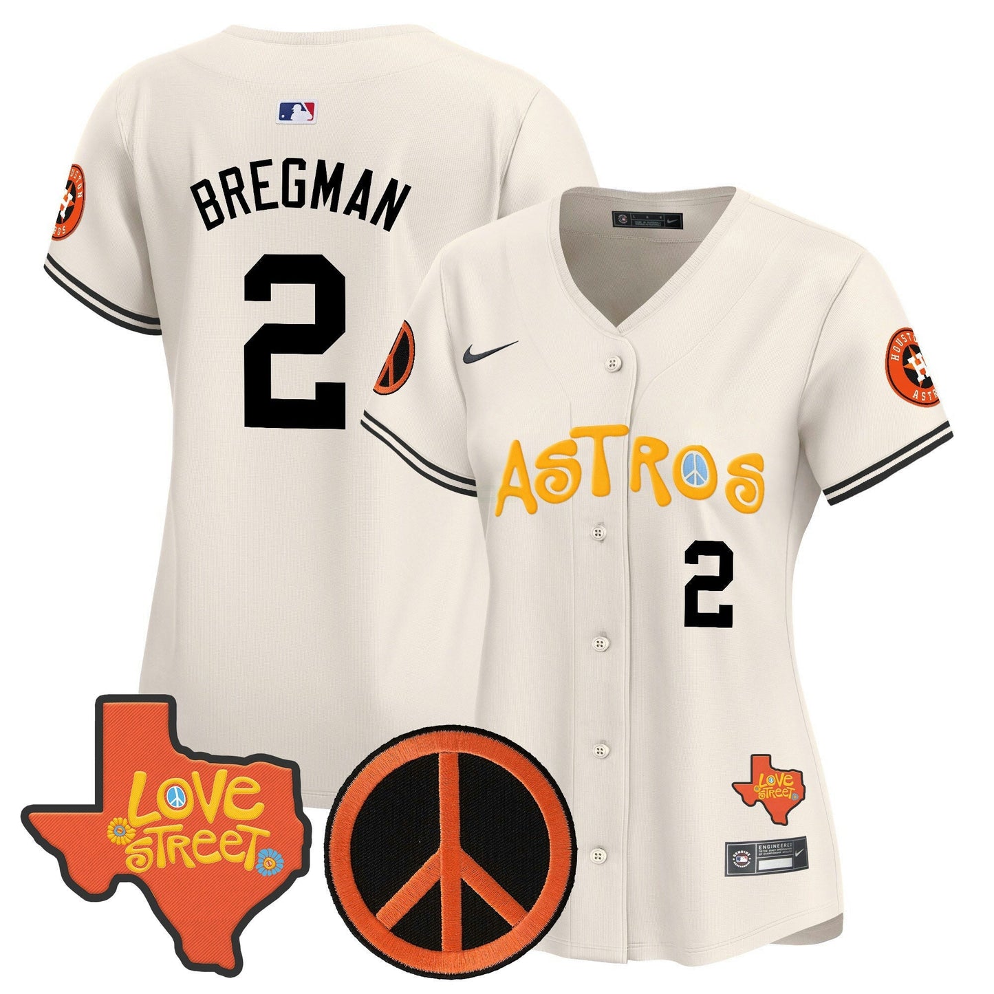 Camisa MLB Women’s Love Street & Peace Sign Patch Vapor Premier Limited Jersey