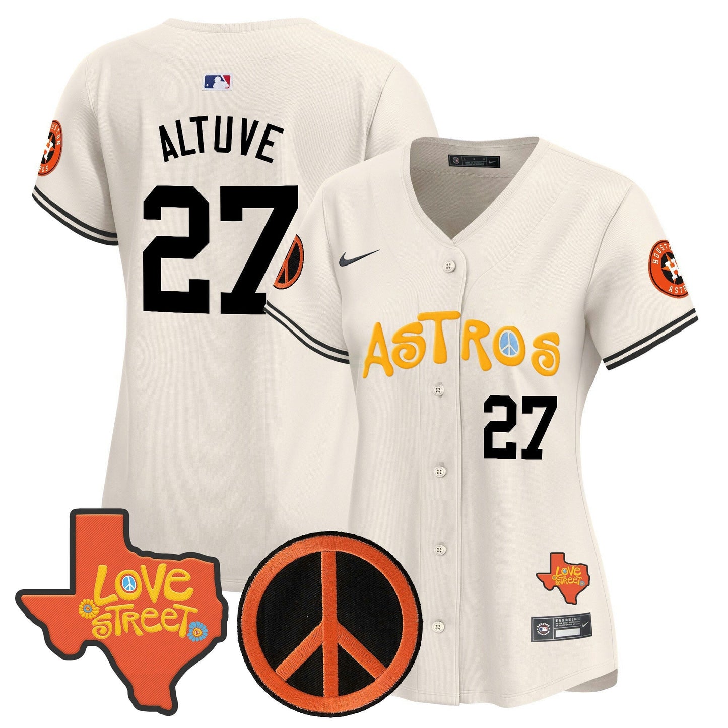 Camisa MLB Women’s Love Street & Peace Sign Patch Vapor Premier Limited Jersey