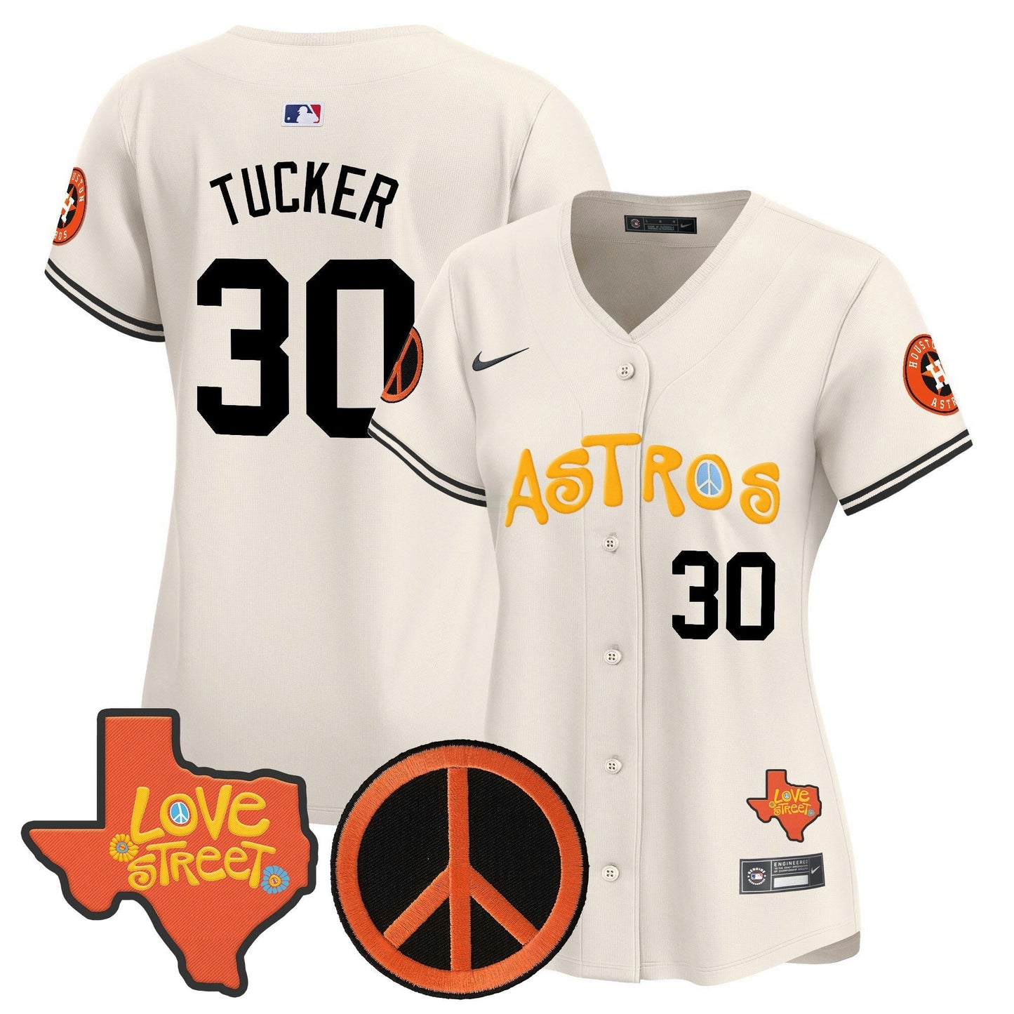 Camisa MLB Women’s Love Street & Peace Sign Patch Vapor Premier Limited Jersey