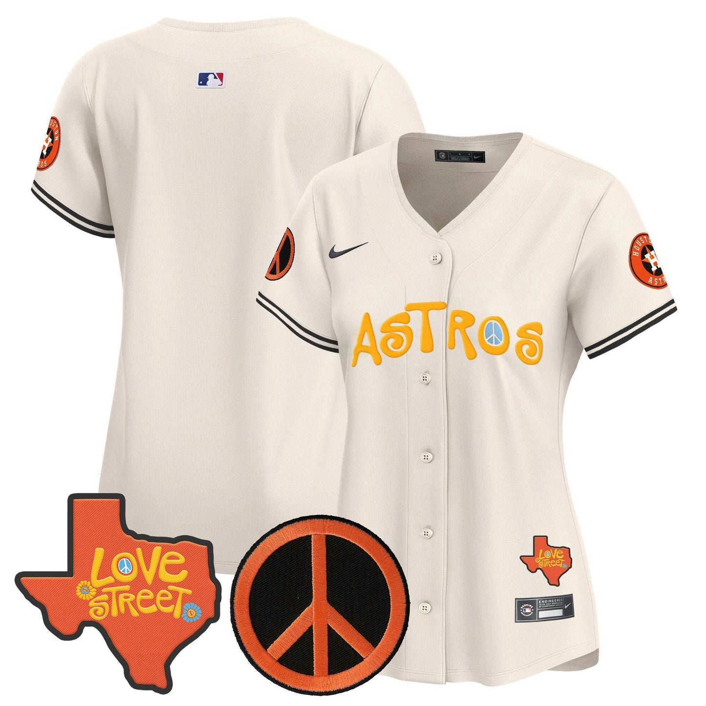 Camisa MLB Women’s Love Street & Peace Sign Patch Vapor Premier Limited Jersey