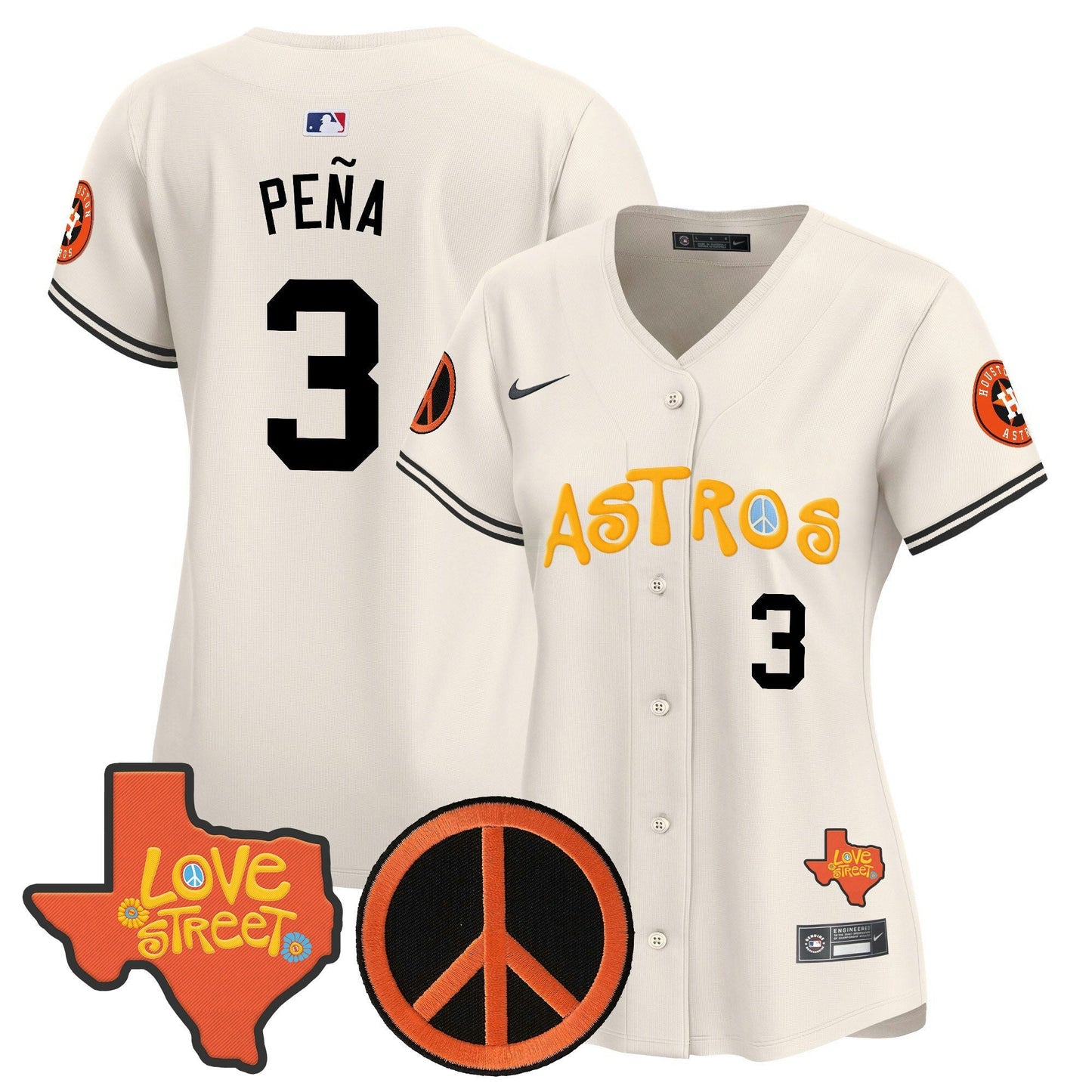 Camisa MLB Women’s Love Street & Peace Sign Patch Vapor Premier Limited Jersey