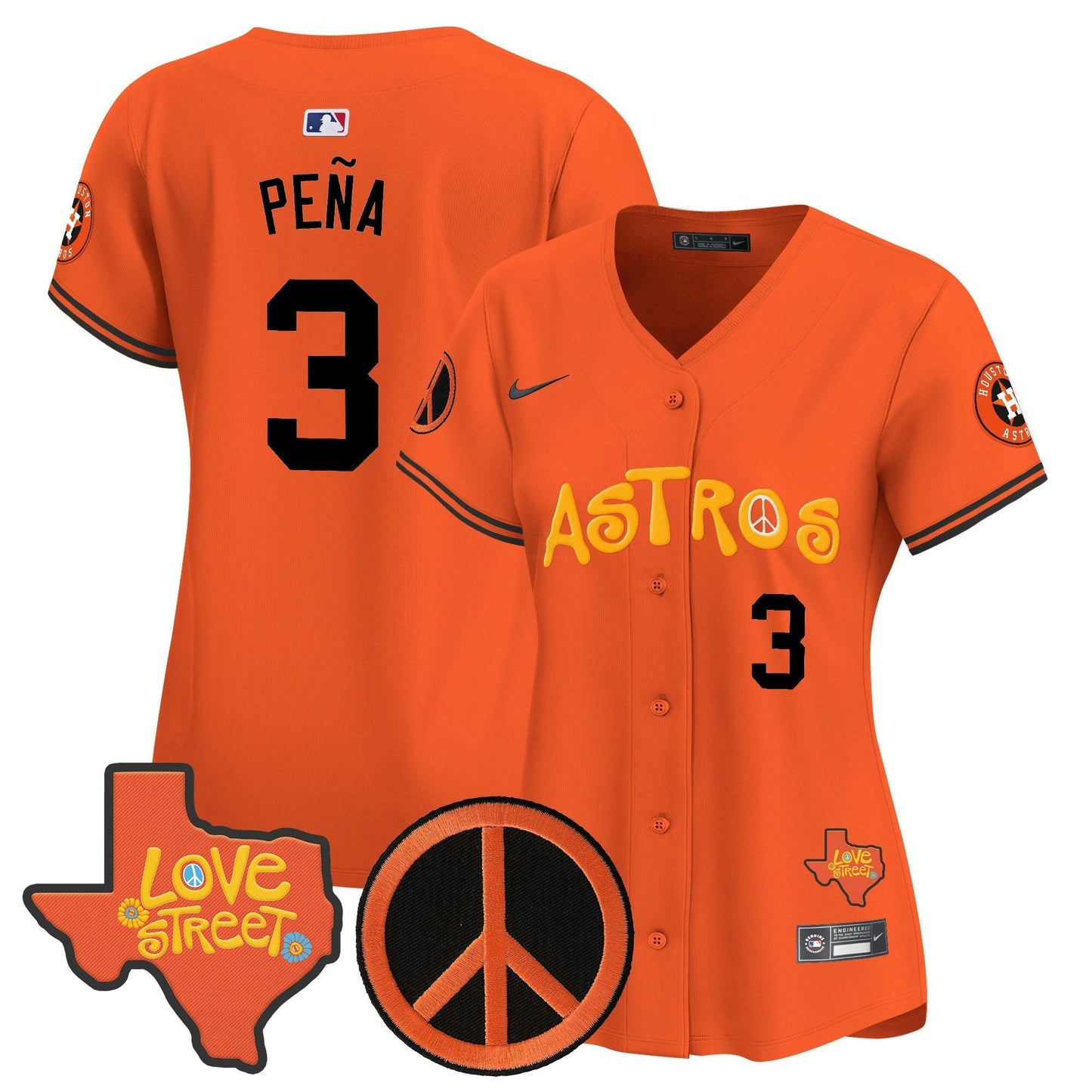 Camisa MLB Women’s Love Street & Peace Sign Patch Vapor Premier Limited Jersey