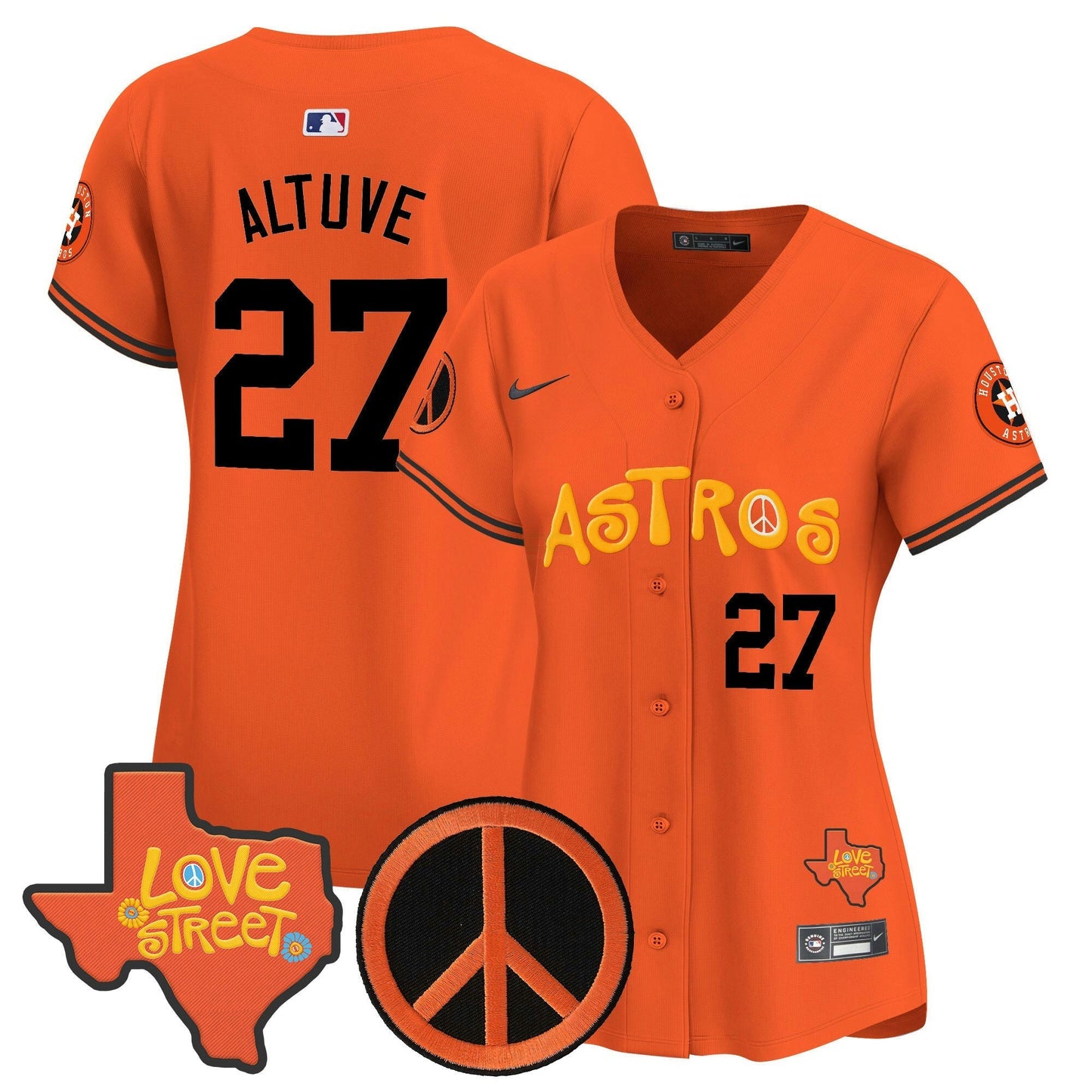 Camisa MLB Women’s Love Street & Peace Sign Patch Vapor Premier Limited Jersey