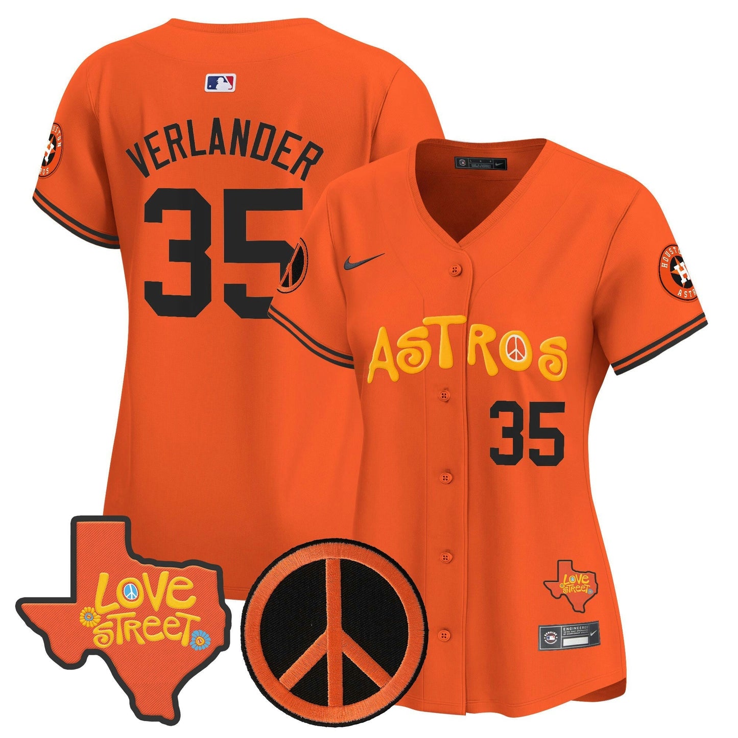 Camisa MLB Women’s Love Street & Peace Sign Patch Vapor Premier Limited Jersey