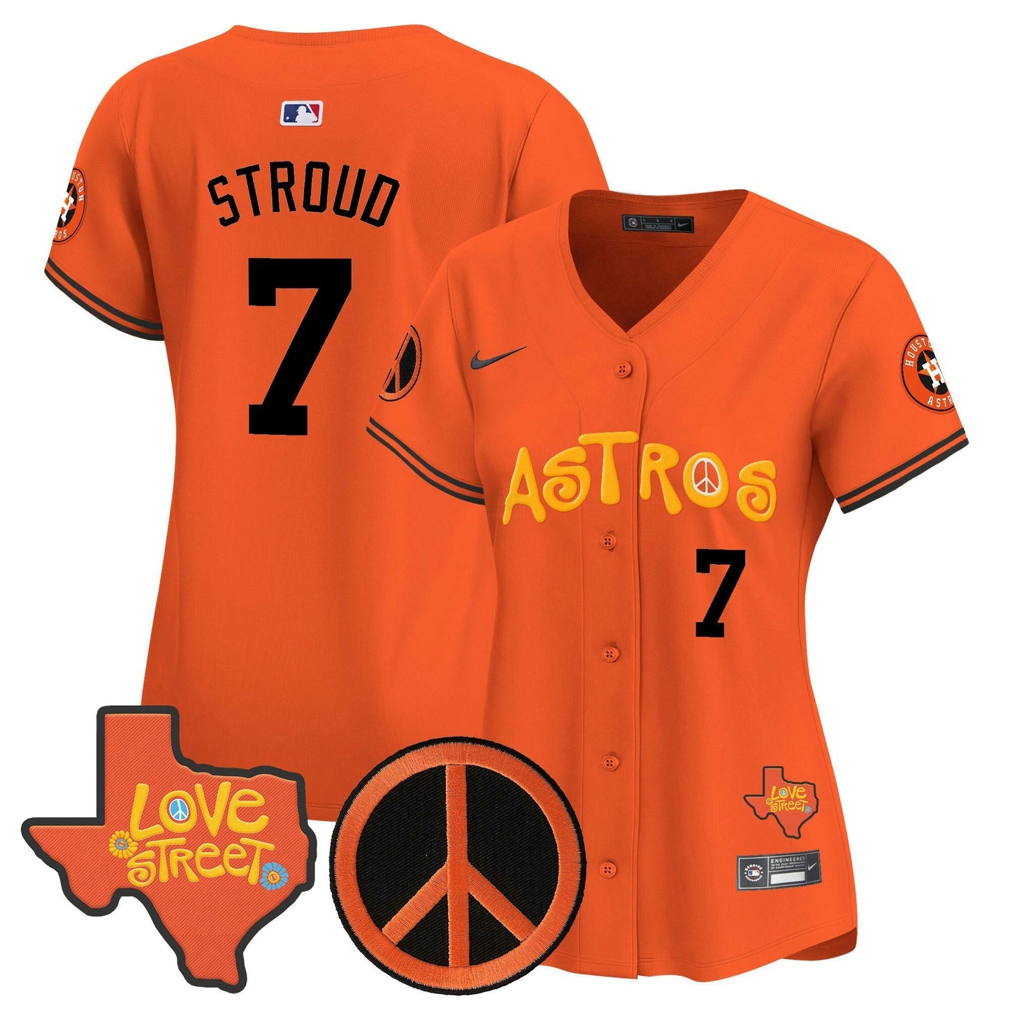 Camisa MLB Women’s Love Street & Peace Sign Patch Vapor Premier Limited Jersey