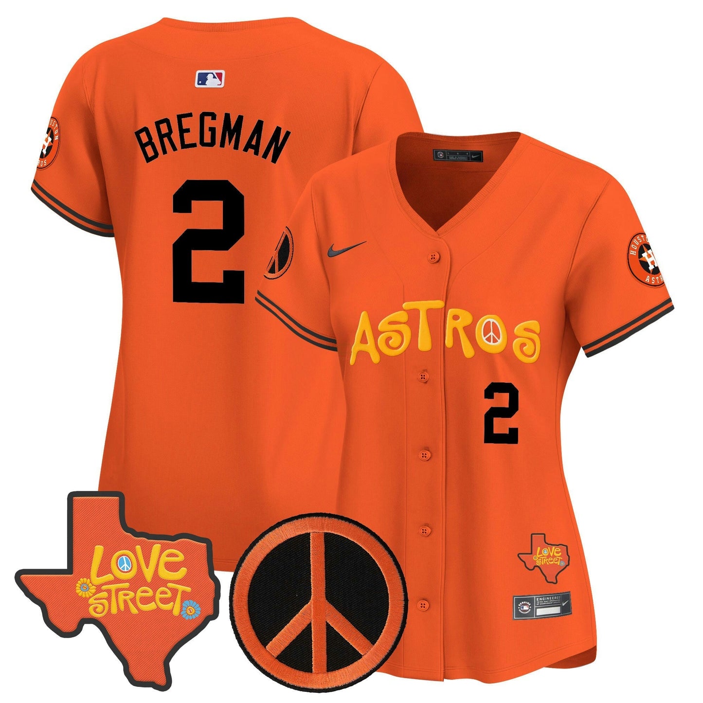 Camisa MLB Women’s Love Street & Peace Sign Patch Vapor Premier Limited Jersey