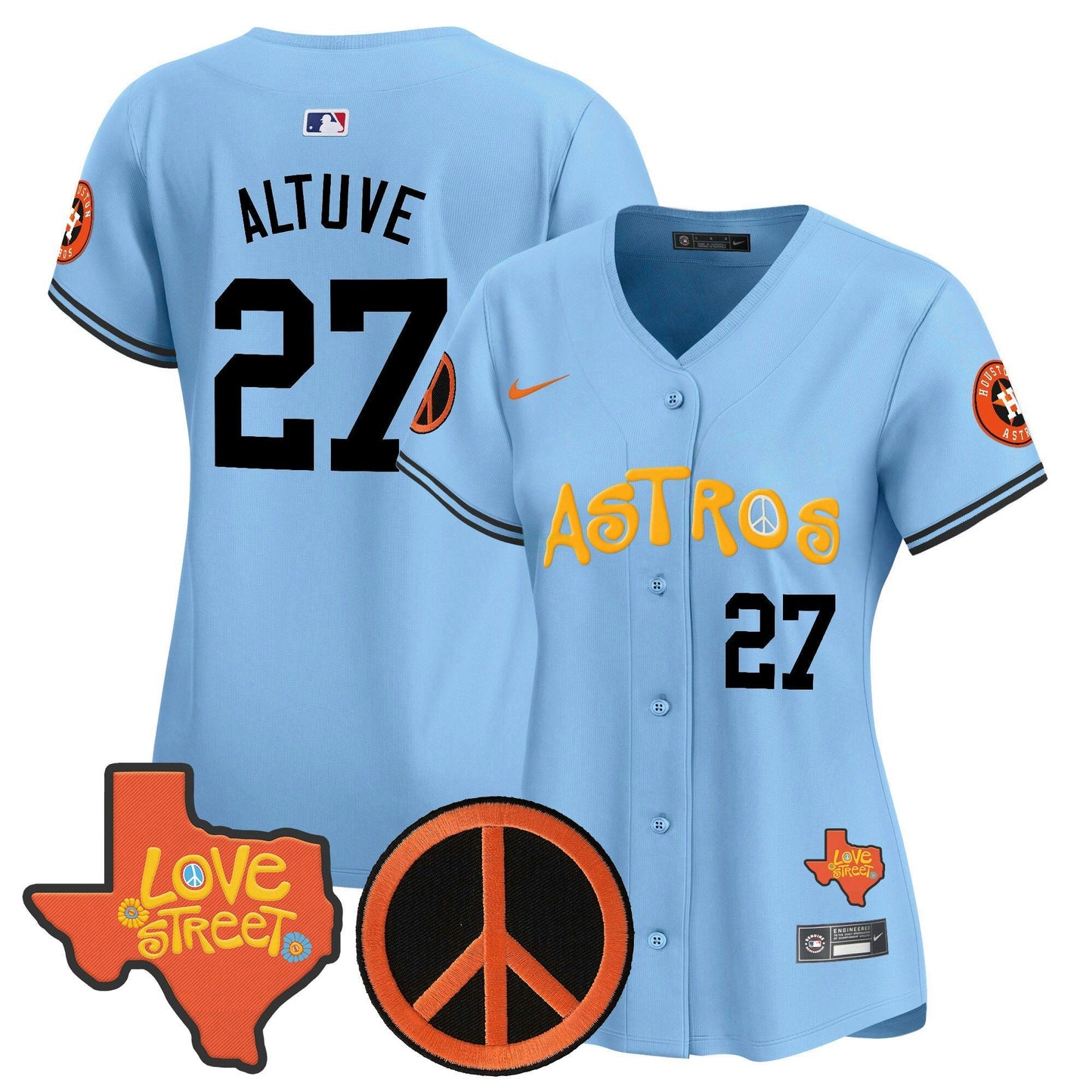 Camisa MLB Women’s Love Street & Peace Sign Patch Vapor Premier Limited Jersey