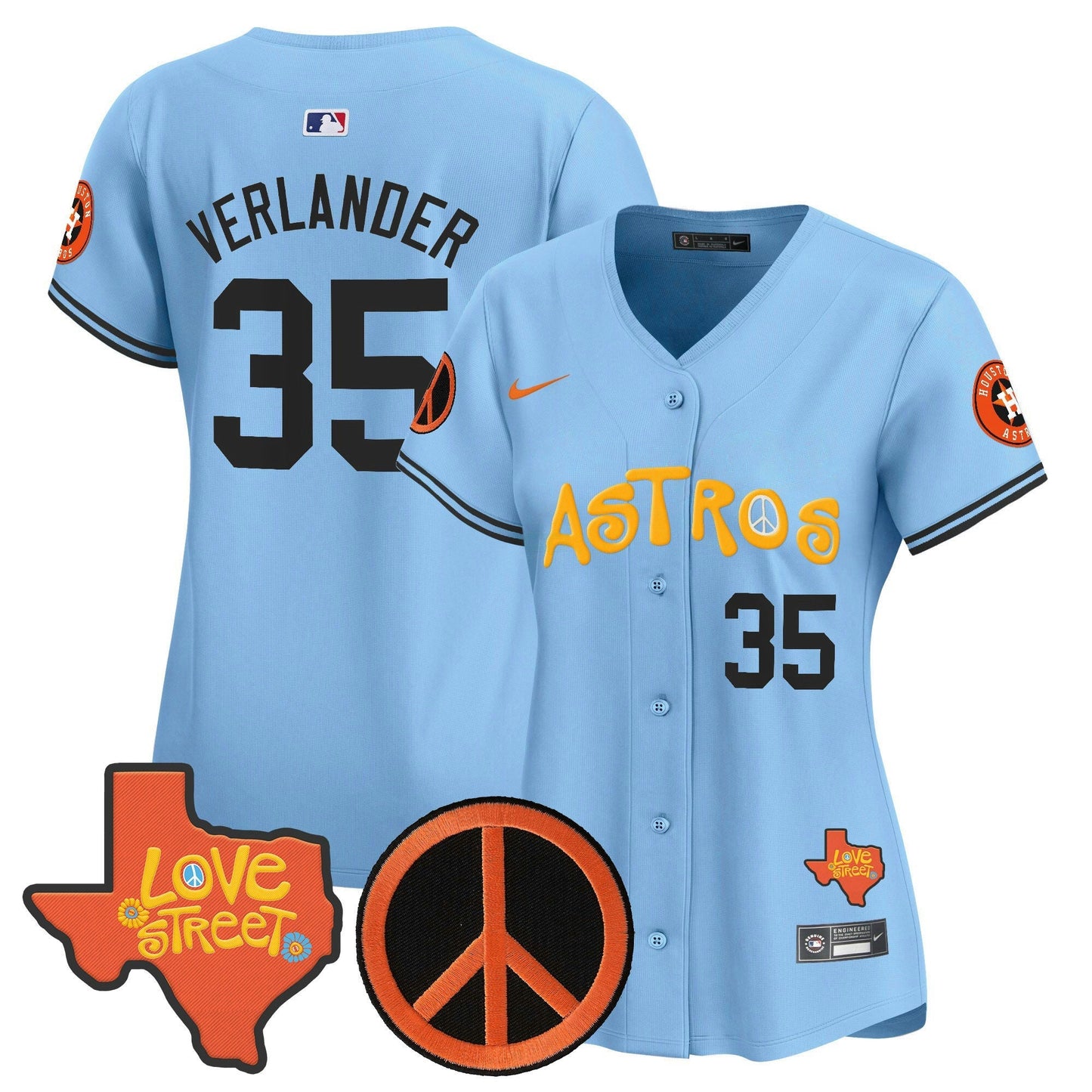 Camisa MLB Women’s Love Street & Peace Sign Patch Vapor Premier Limited Jersey