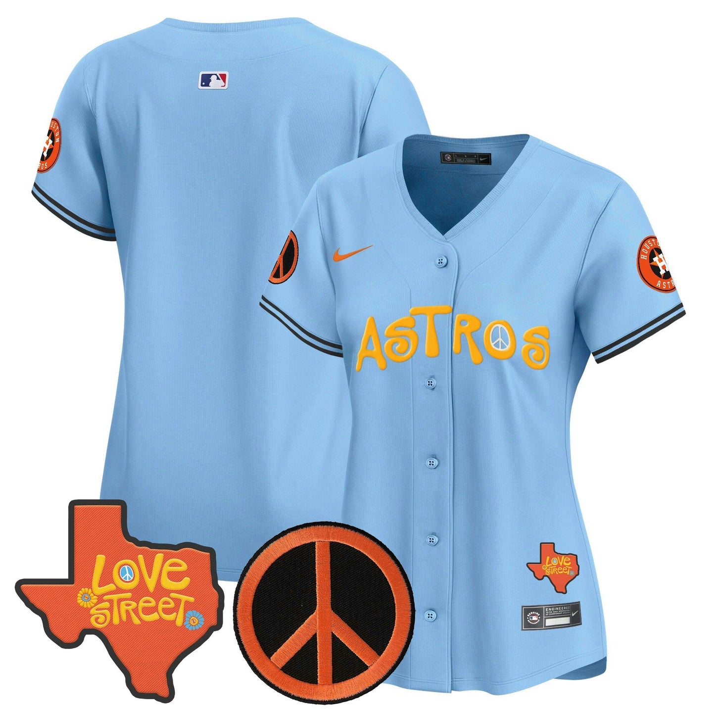 Camisa MLB Women’s Love Street & Peace Sign Patch Vapor Premier Limited Jersey