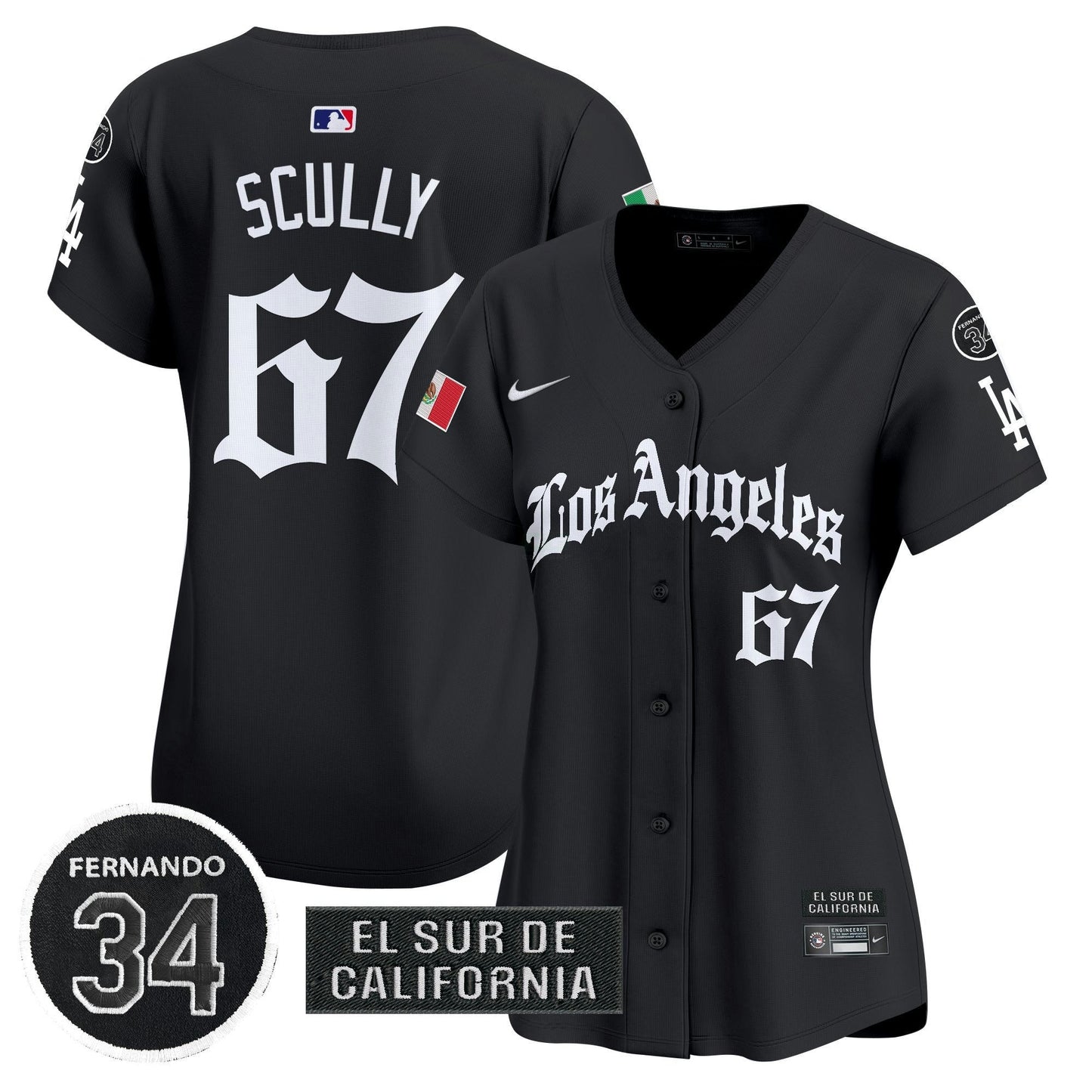 Camisa MLB Women’s Mexico 2025 LA Gothic Style Vapor Premier Limited Jersey