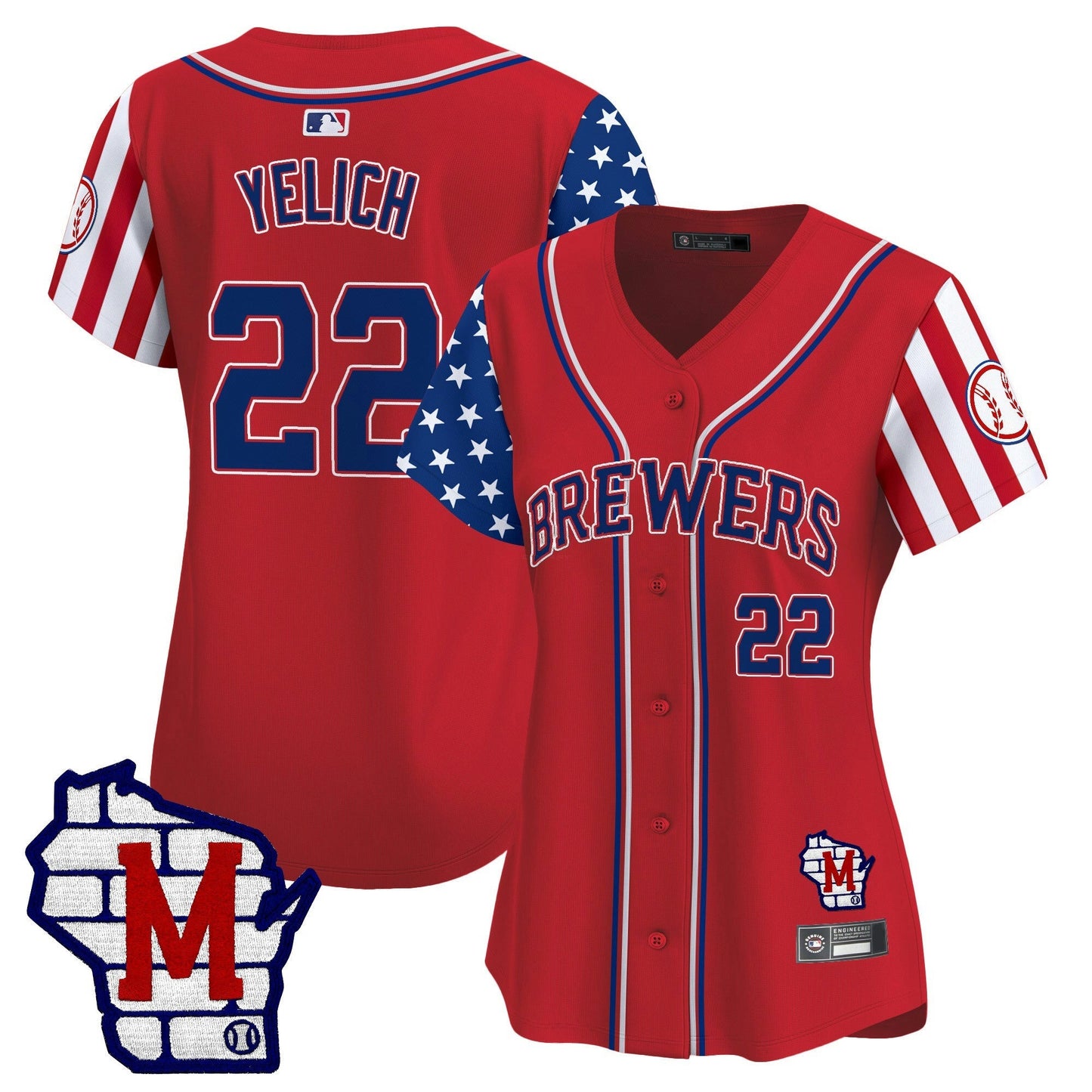Camisa MLB Women’s Milwaukee 2025 Independence Day Vapor Premier Limited Jersey