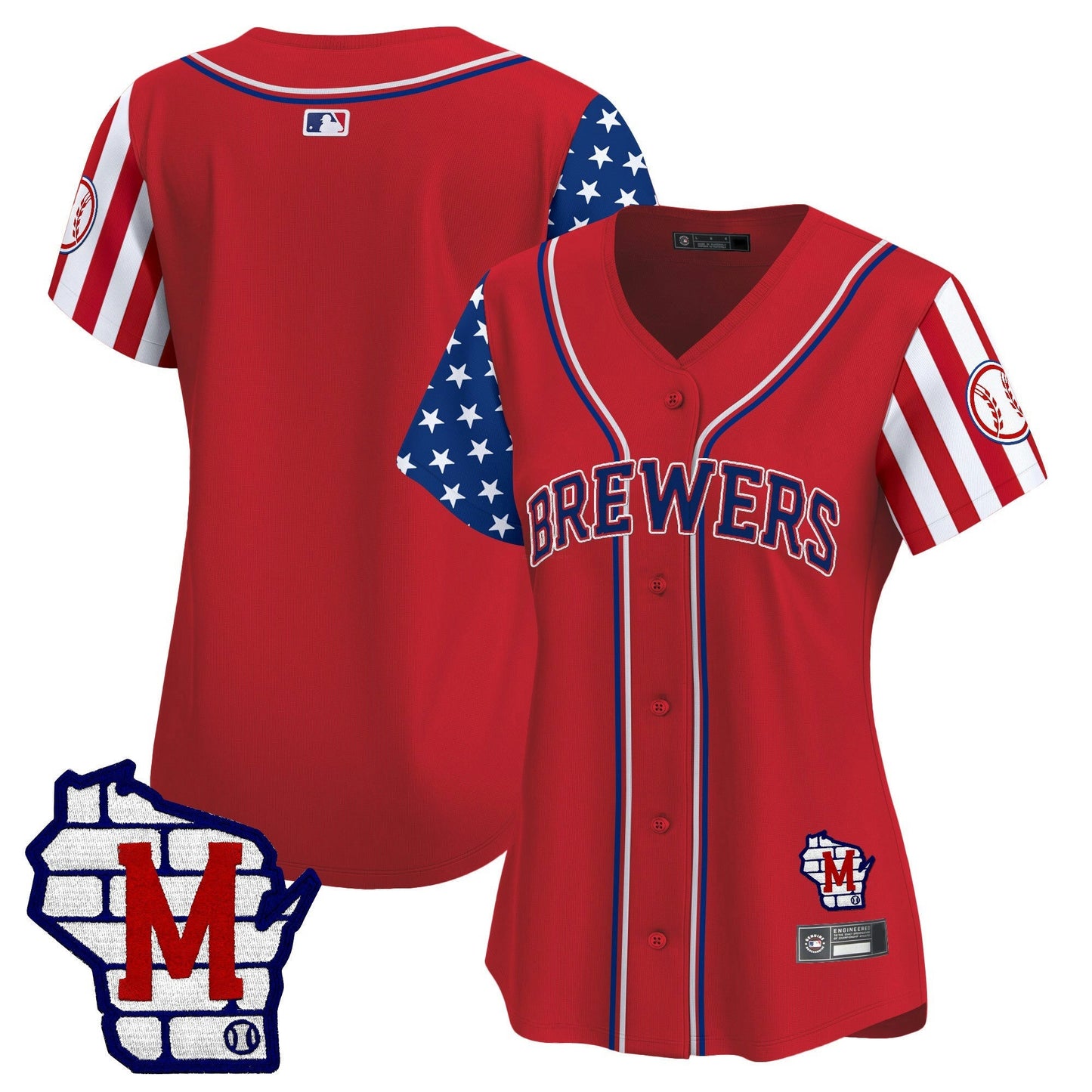 Camisa MLB Women’s Milwaukee 2025 Independence Day Vapor Premier Limited Jersey