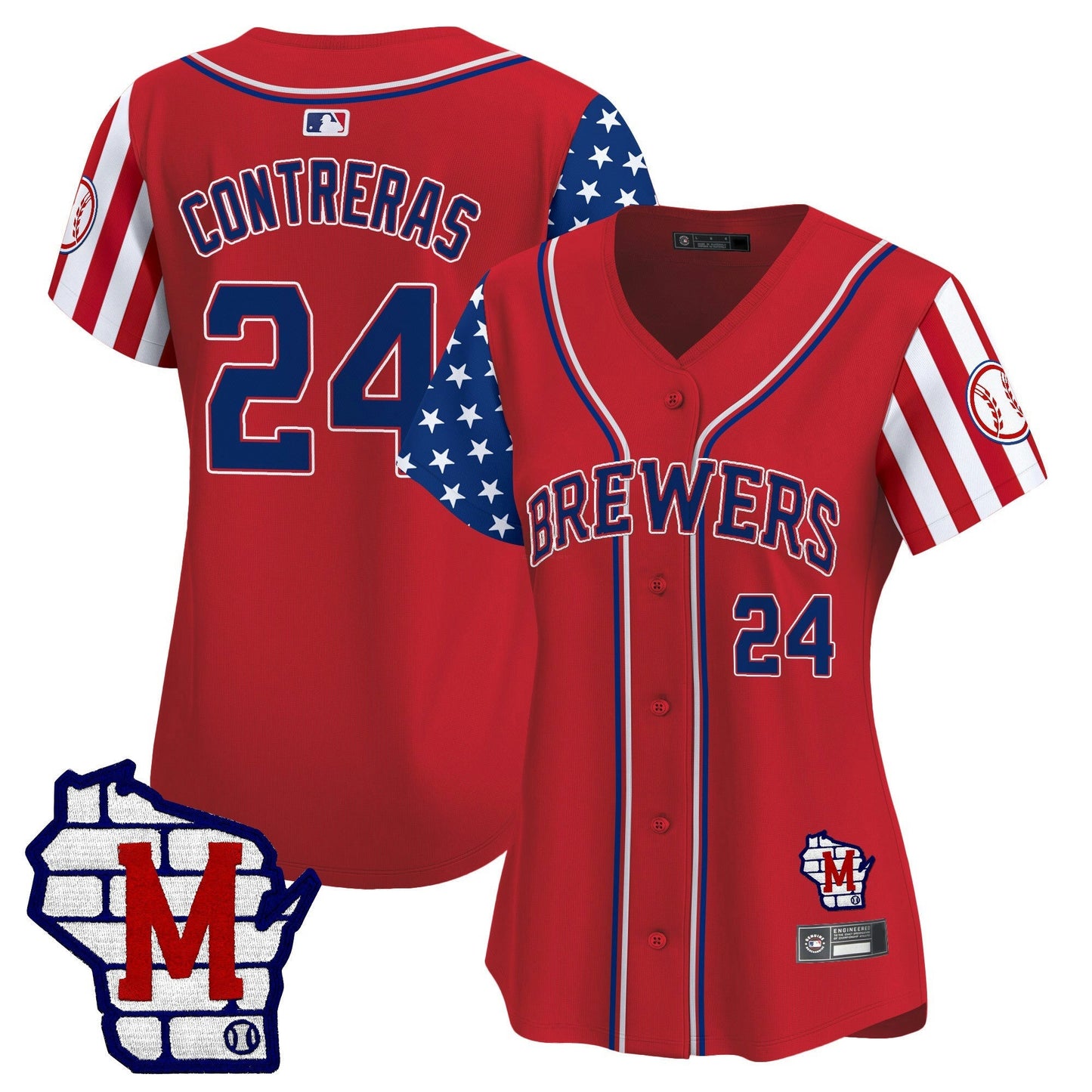 Camisa MLB Women’s Milwaukee 2025 Independence Day Vapor Premier Limited Jersey
