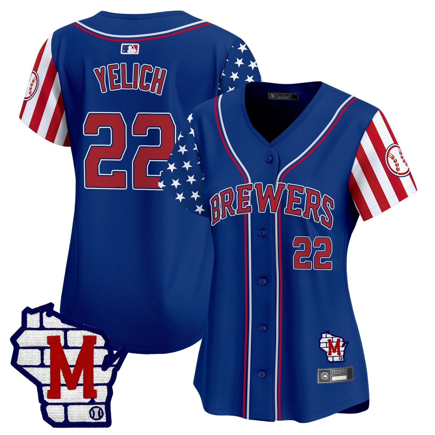 Camisa MLB Women’s Milwaukee 2025 Independence Day Vapor Premier Limited Jersey